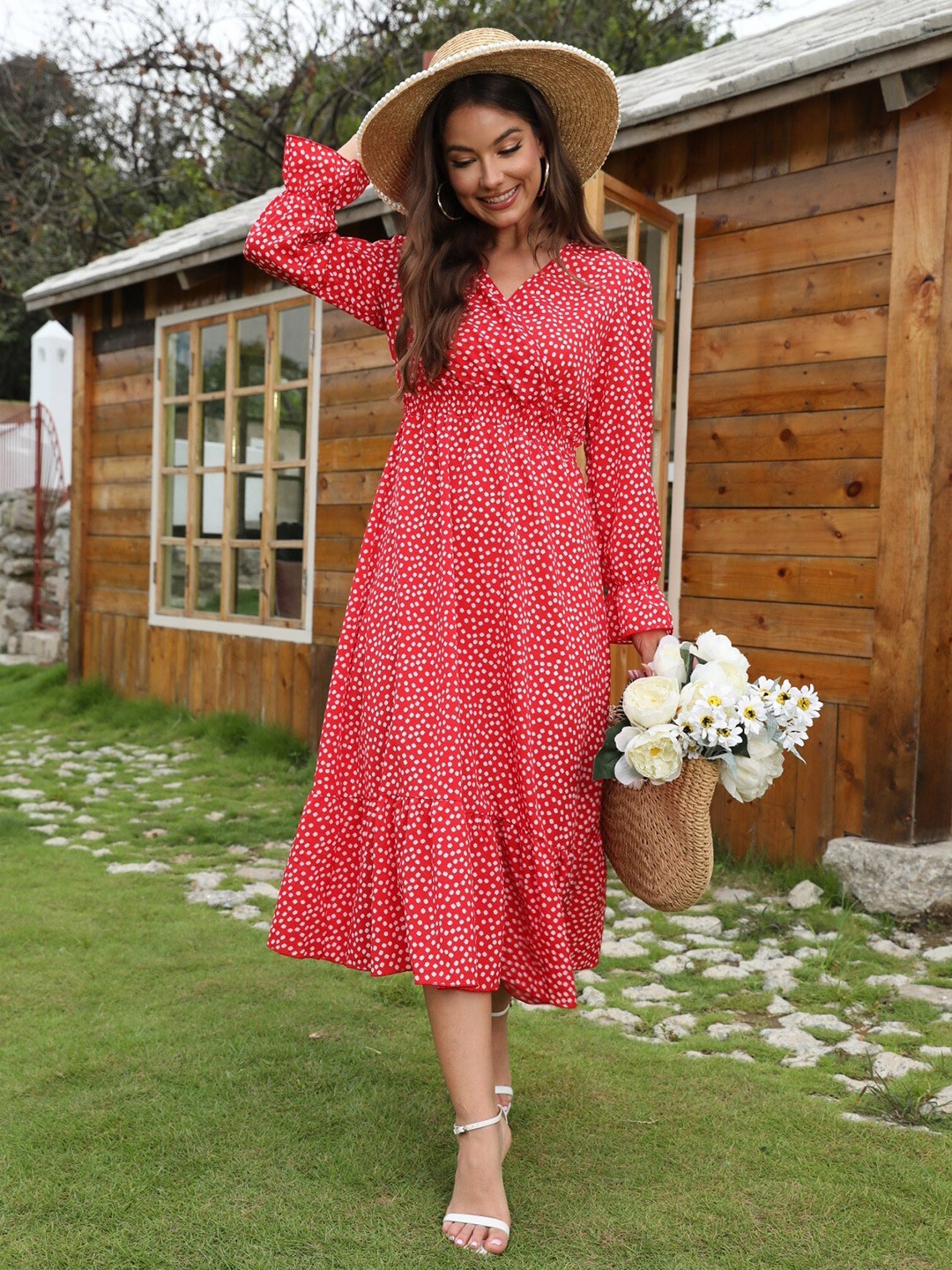 

StyleCast Red Print Chiffon Fit & Flare Dress