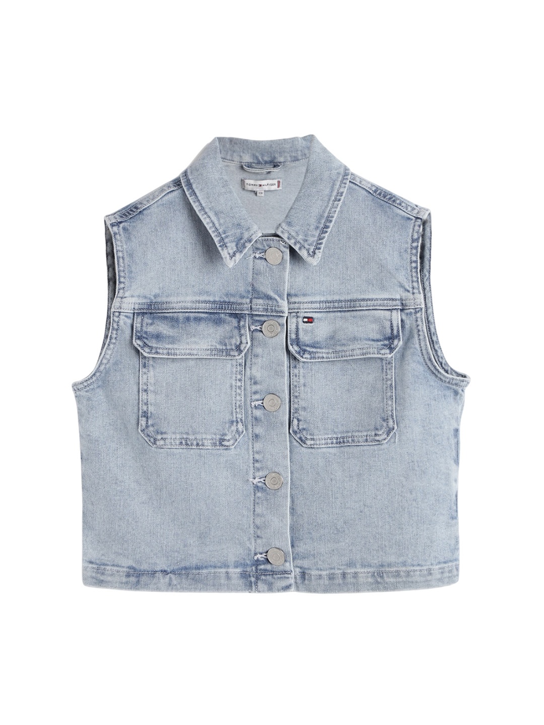 

Tommy Hilfiger Girls Washed Crop Denim Jacket, Blue