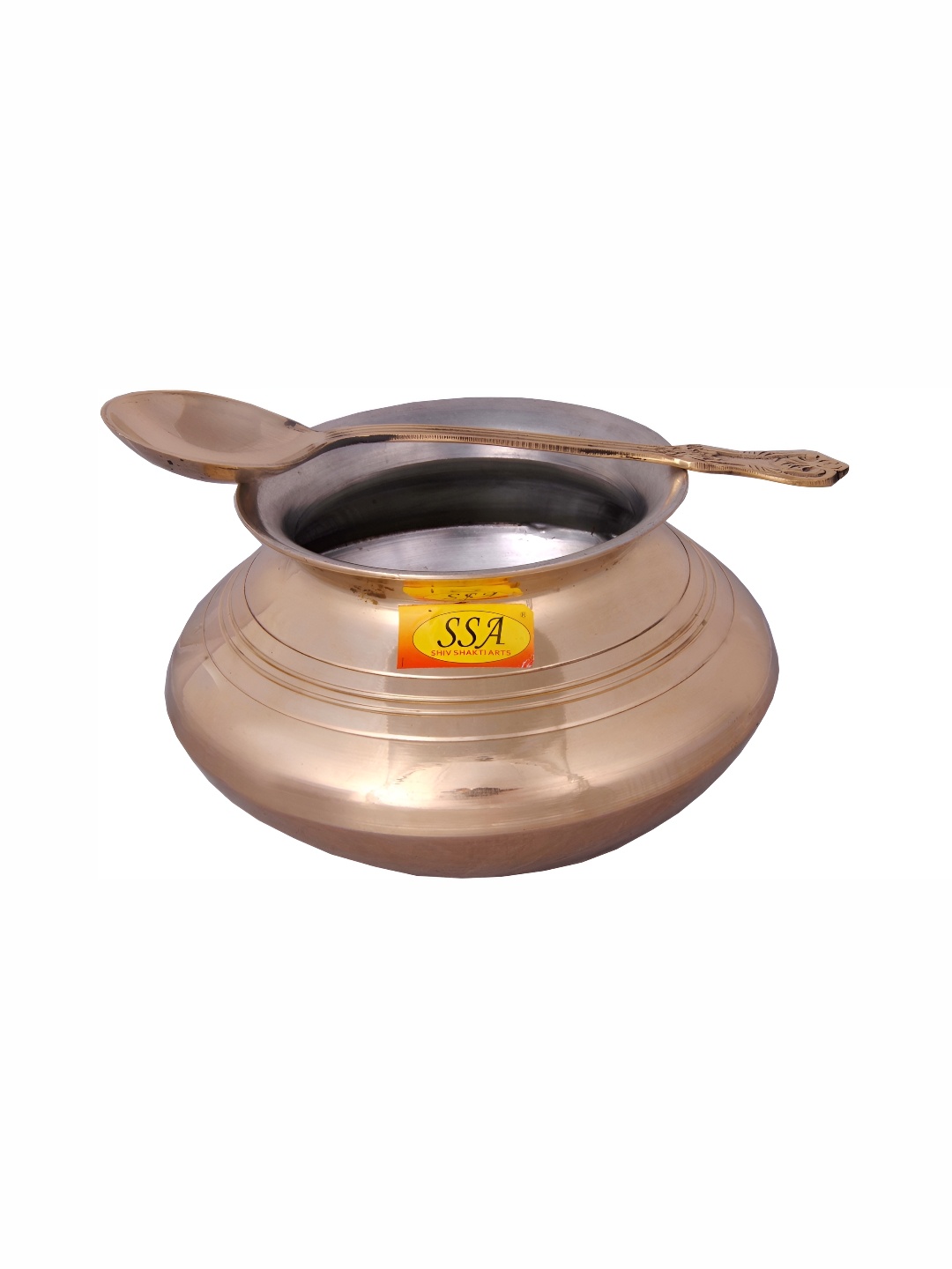 

Shivshakti Arts Copper Cooking Vessel With Serving Spoon 2 L