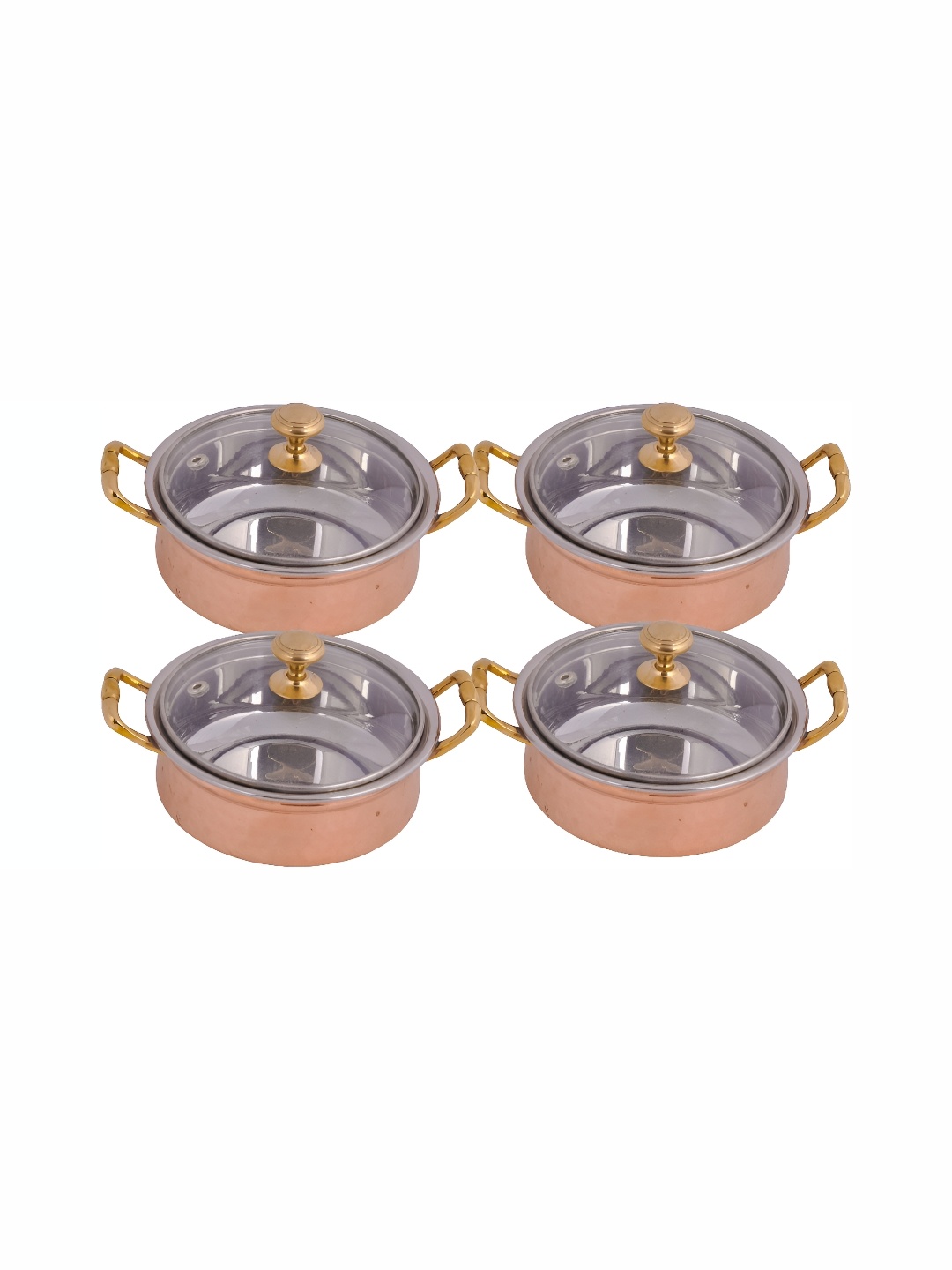 

Shivshakti Arts Copper Casserole with Glass Lid 650 ml