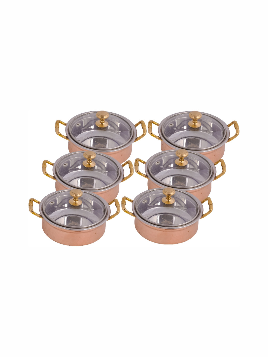 

Shivshakti Arts Brown 6 Pieces Copper Cook & Serve Casseroles