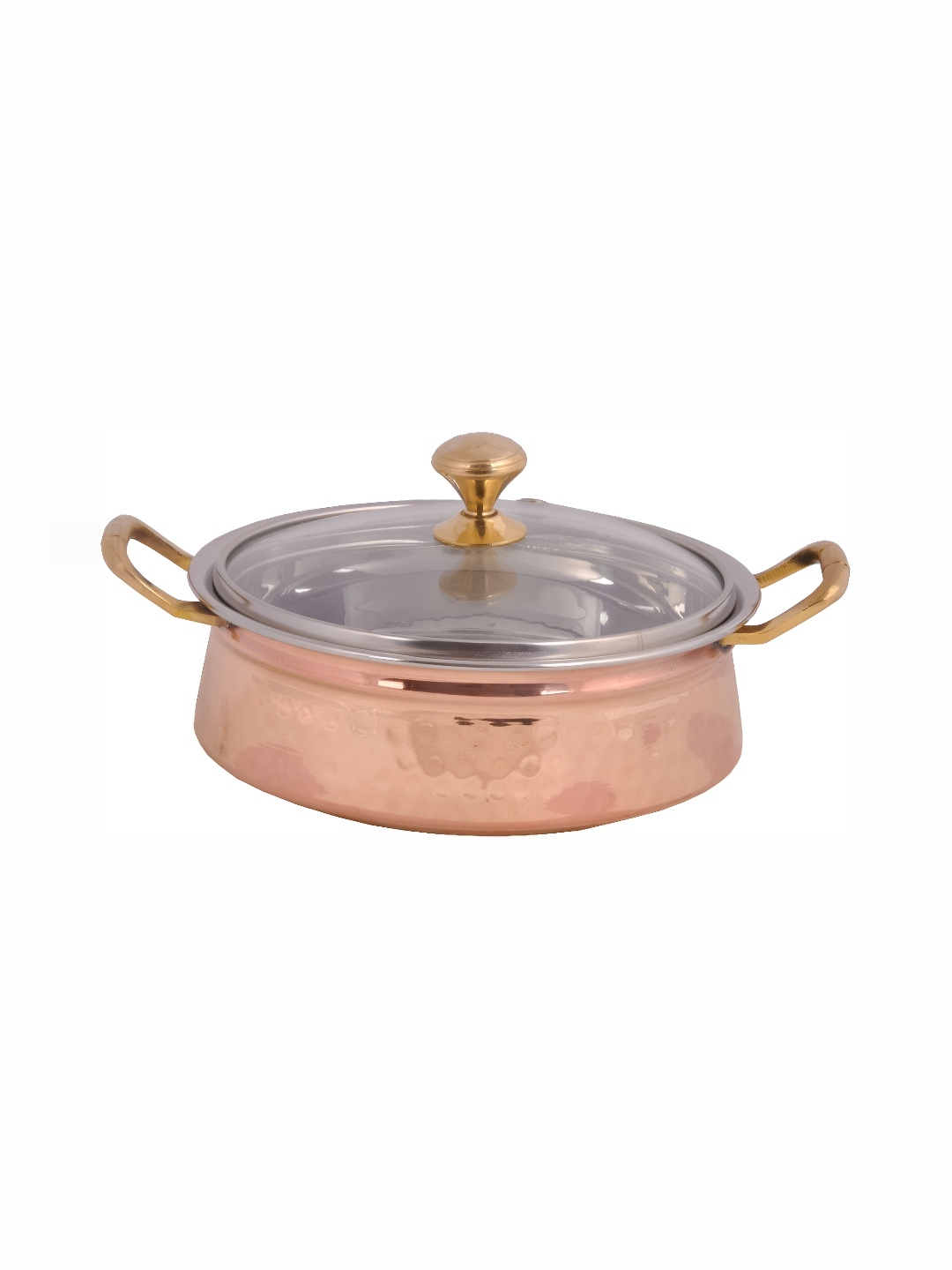 

Shivshakti Arts Brown Copper Cooking Handi With Lid