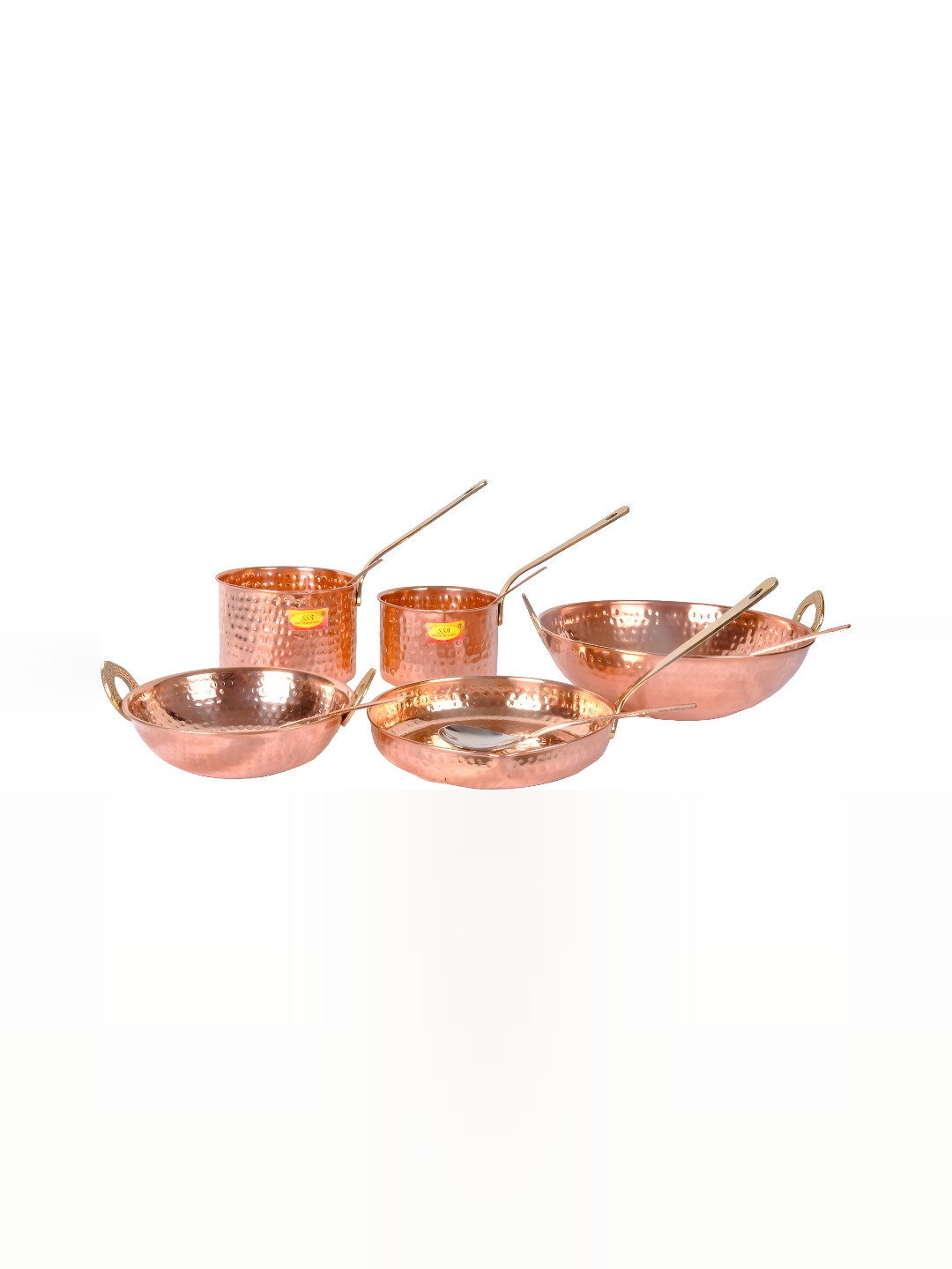 

Shivshakti Arts Brown 10Pcs Copper Cook And Serve Casserole With Serving Spoon
