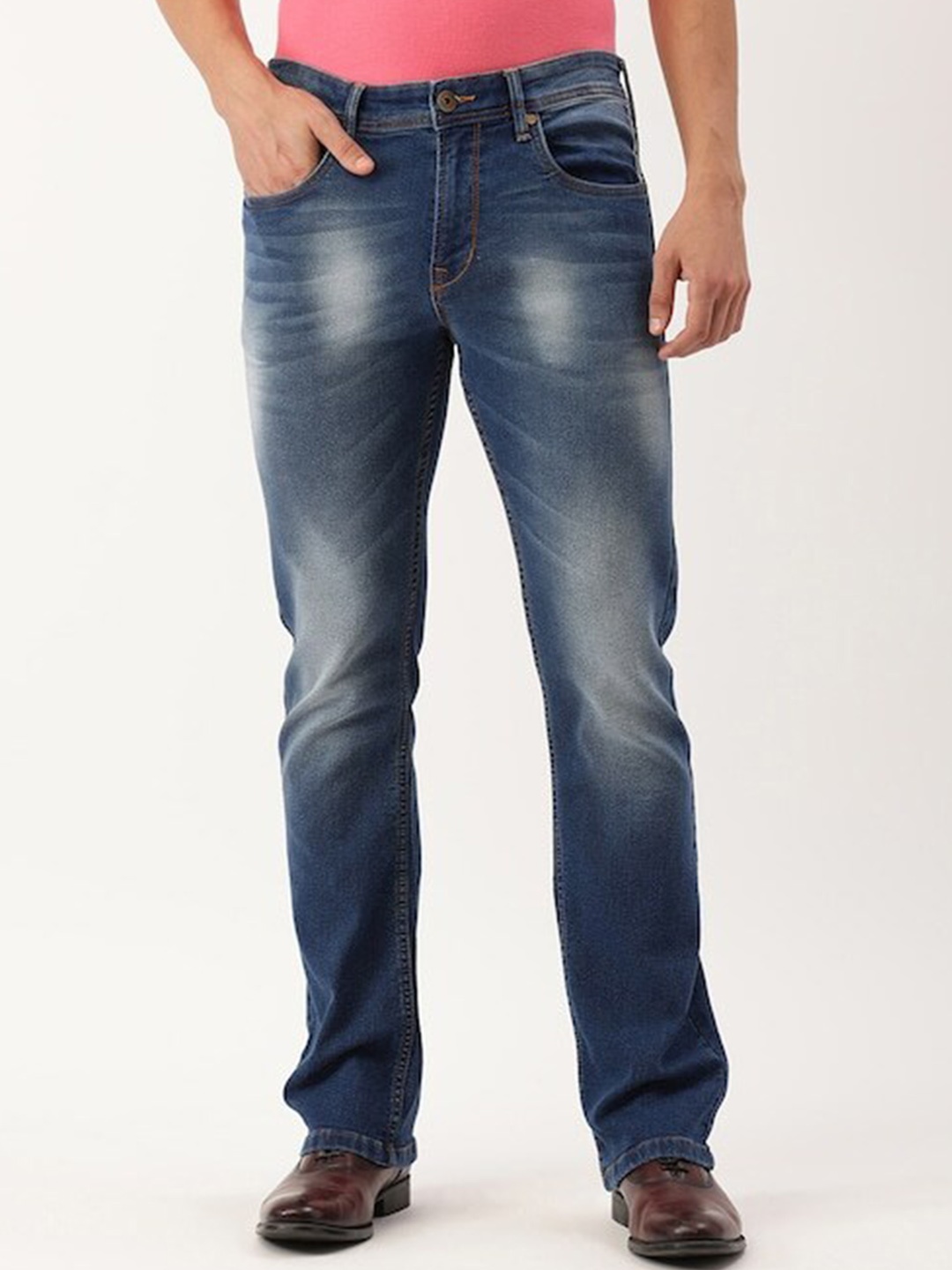 

IVOC Men Bootcut Clean Look Stretchable Jeans, Blue