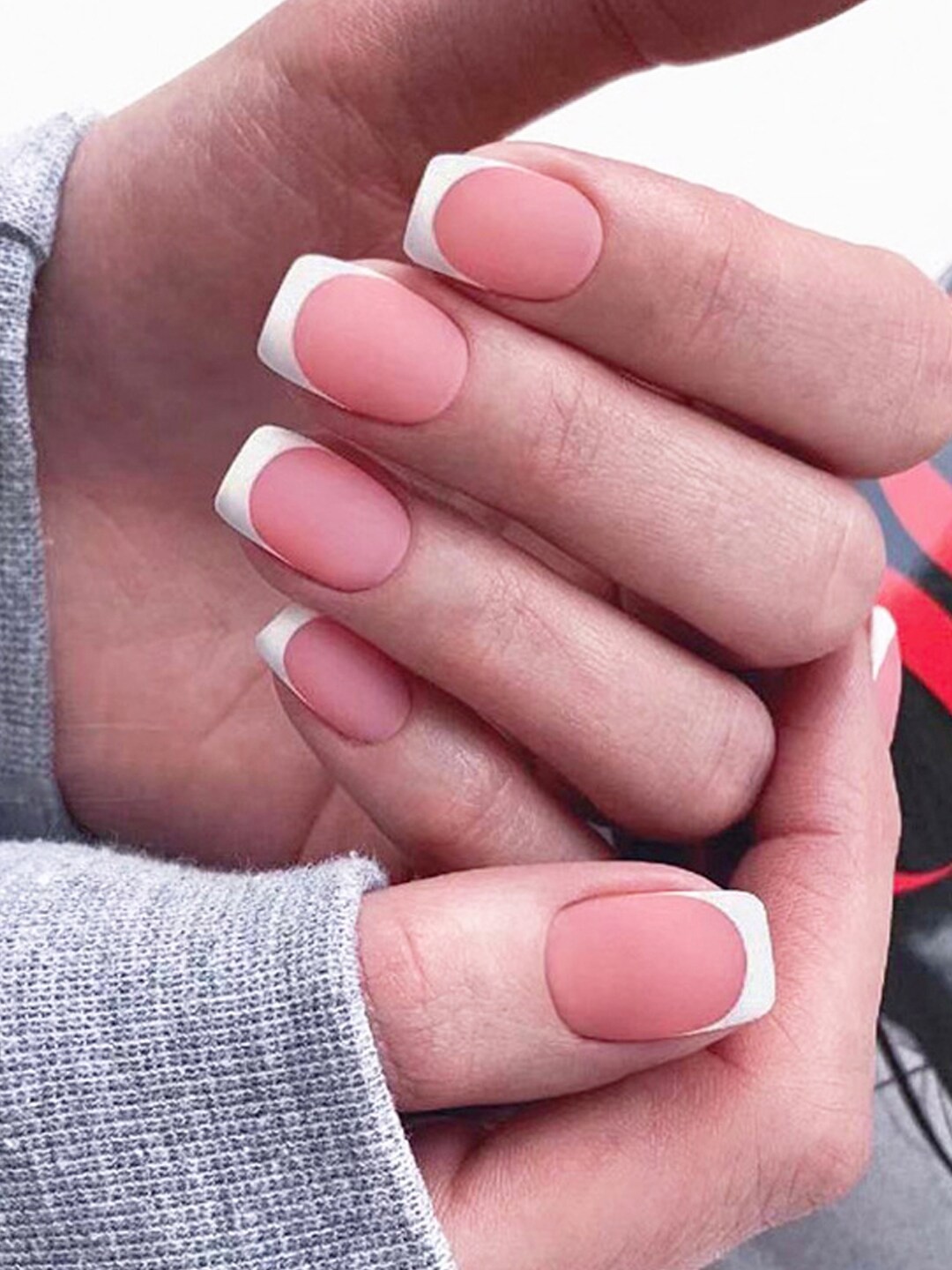 

Secret Lives 24 Pcs Matte Annie French False Nails, Pink