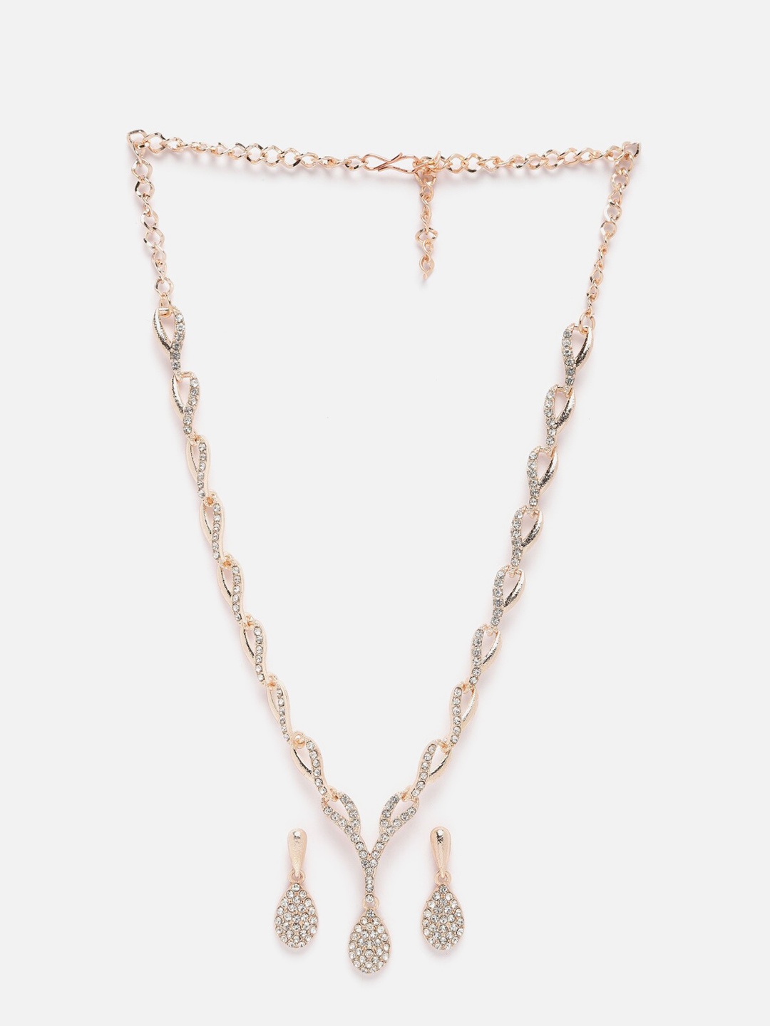 

Kennice Gold-plated Cubic Zirconia Stone-studded Jewellery Set