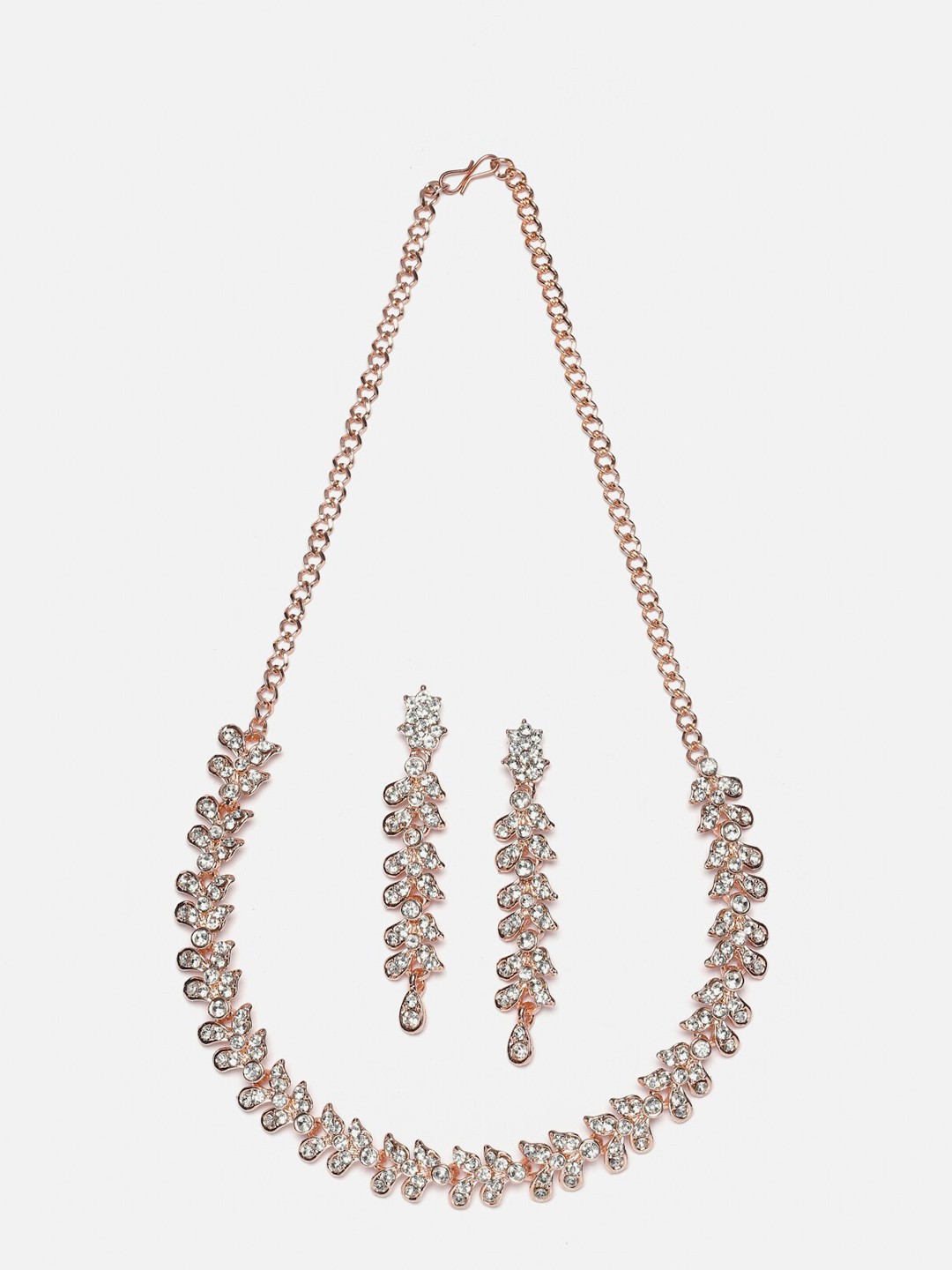 

Kennice Rose Gold-Plated Cubic Zirconia Studded Jewellery Set