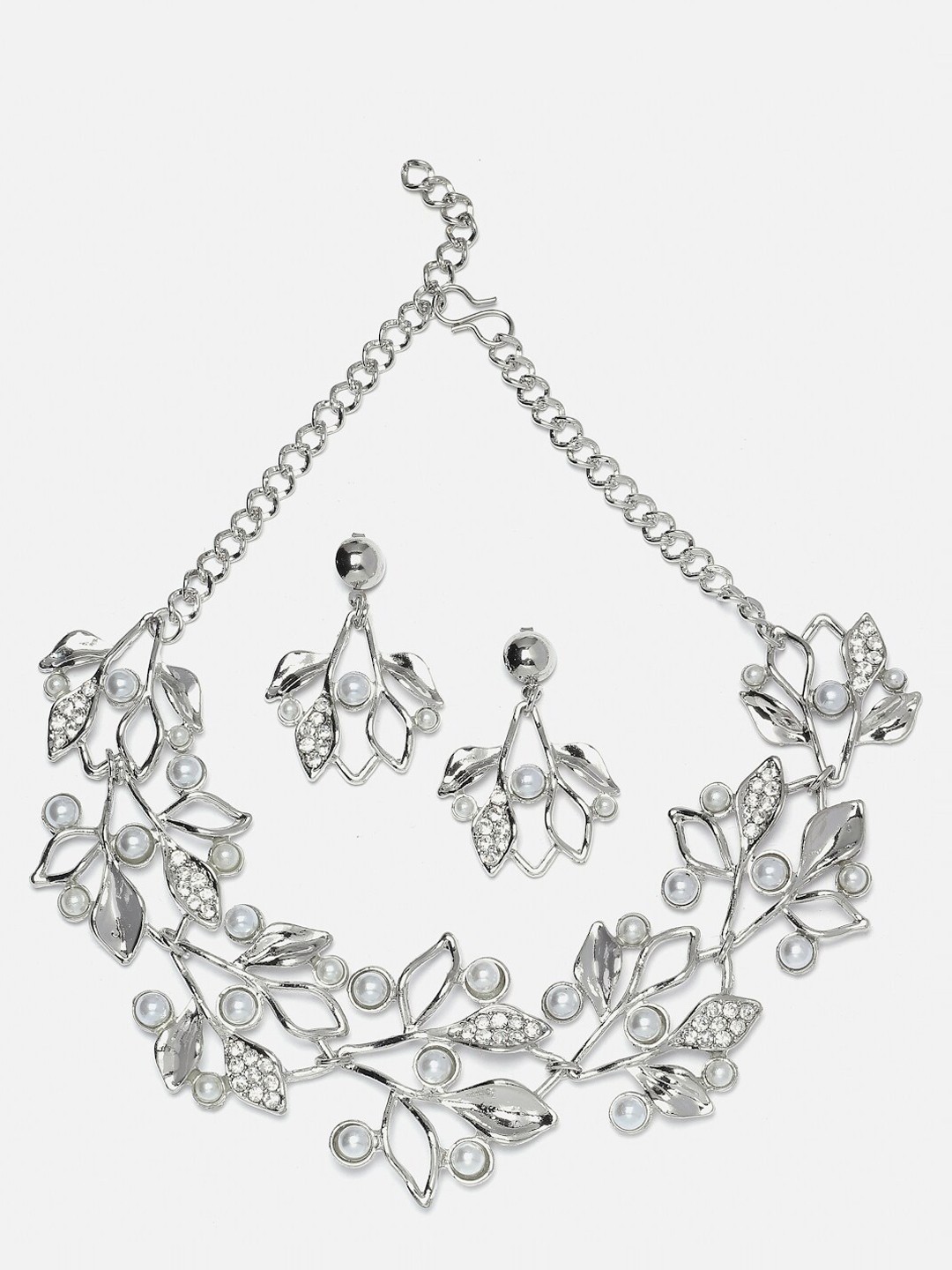 

Kennice Silver-Plated Cubic Zirconia Studded Jewellery Set