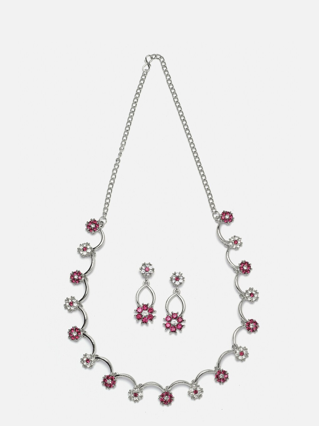 

Kennice Silver-Plated & Cubic Zirconia Studded Jewellery Set