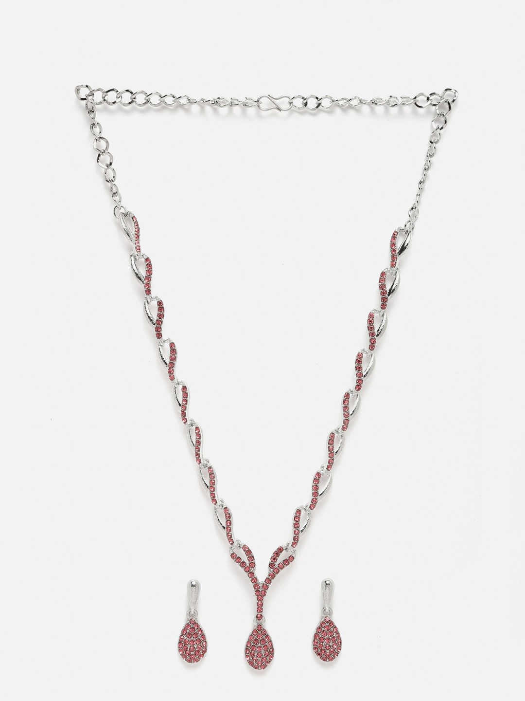 

Kennice Silver-Plated CZ Stone-Studded Jewellery Set
