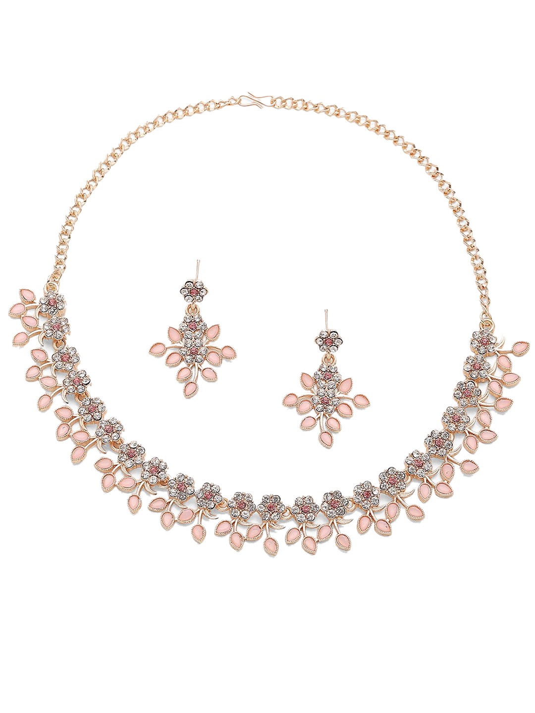 

Kennice Rose-Gold Plated & CZ Studded Jewellery Set