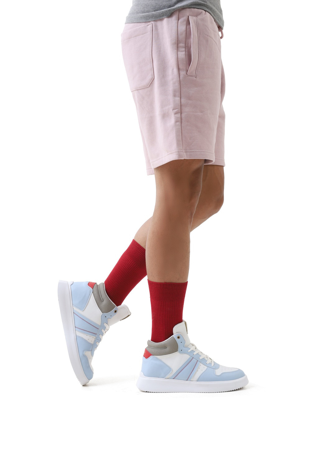 

adeboy Men Colourblocked High Top Sneakers, White
