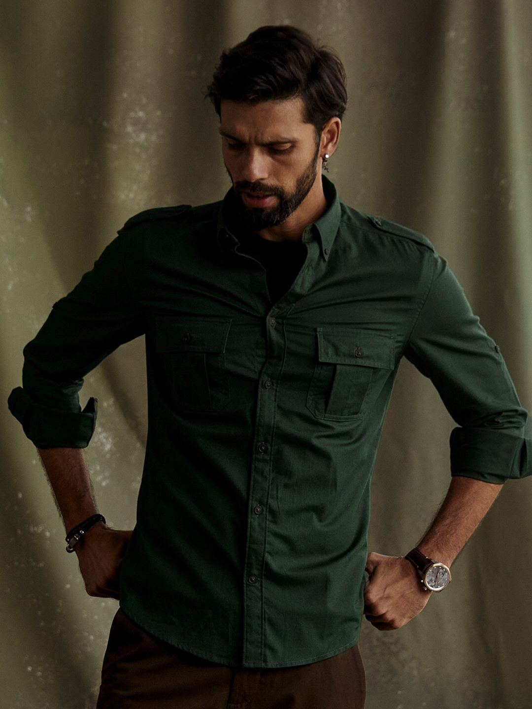 

Andamen Premium Cotton Casual Shirt, Green