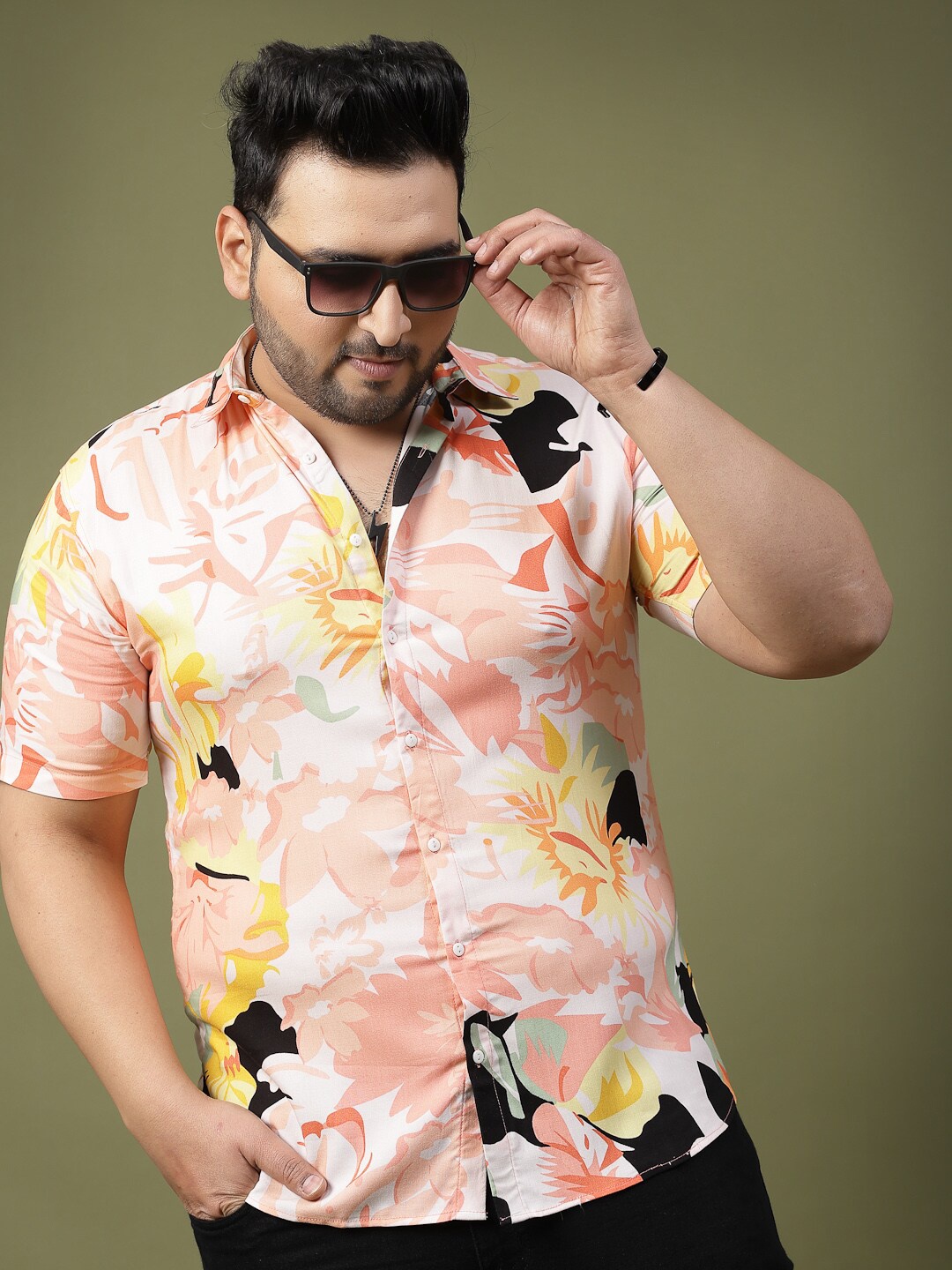 

Rigo Floral Printed Casual Shirt, Pink