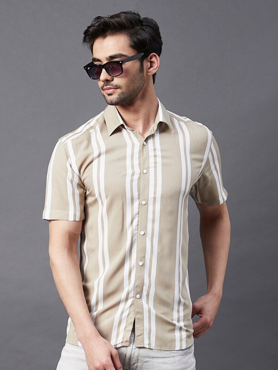 

Rigo Striped Casual Shirt, Beige