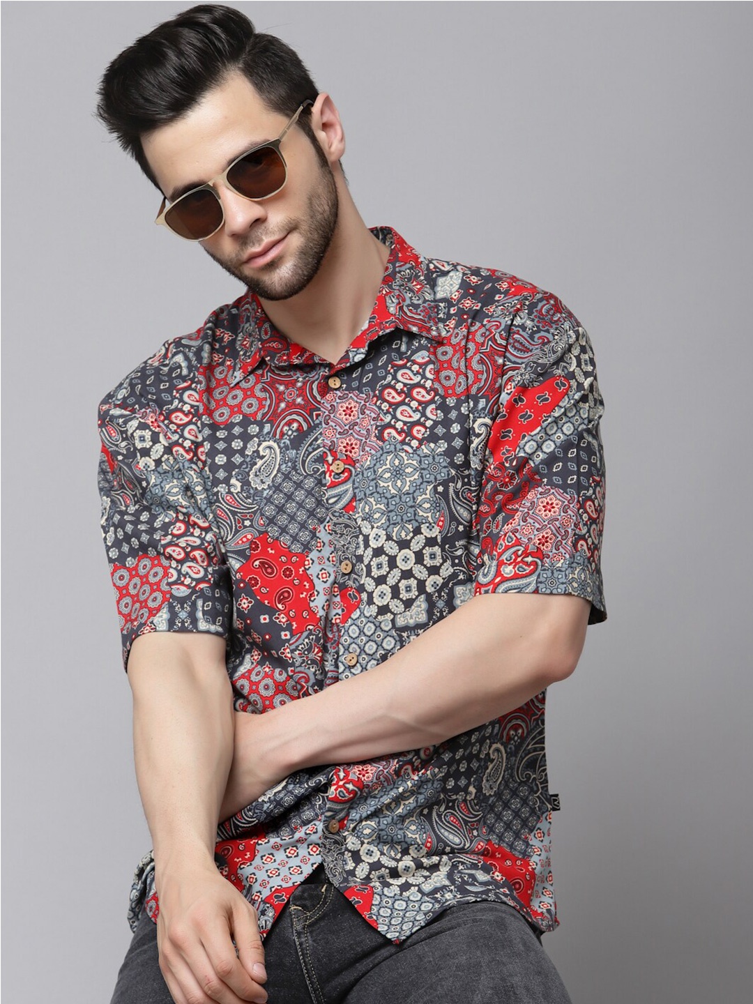 Rigo Paisley Printed Casual Shirt, Blue