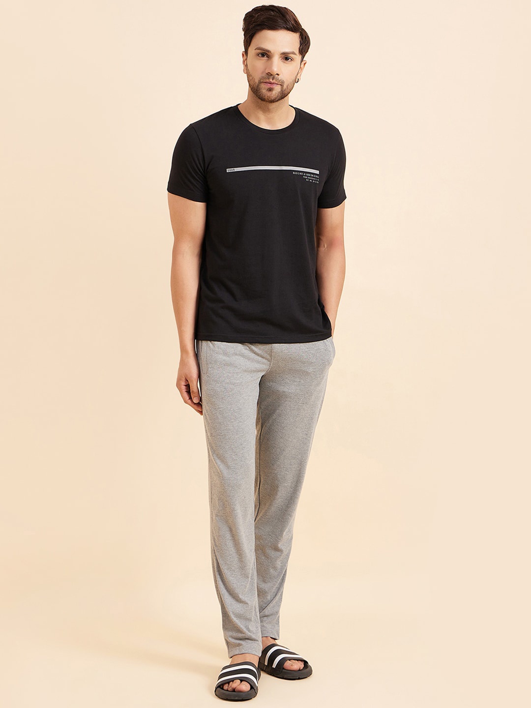 

Sweet Dreams Black And Grey Pure Cotton Night suit