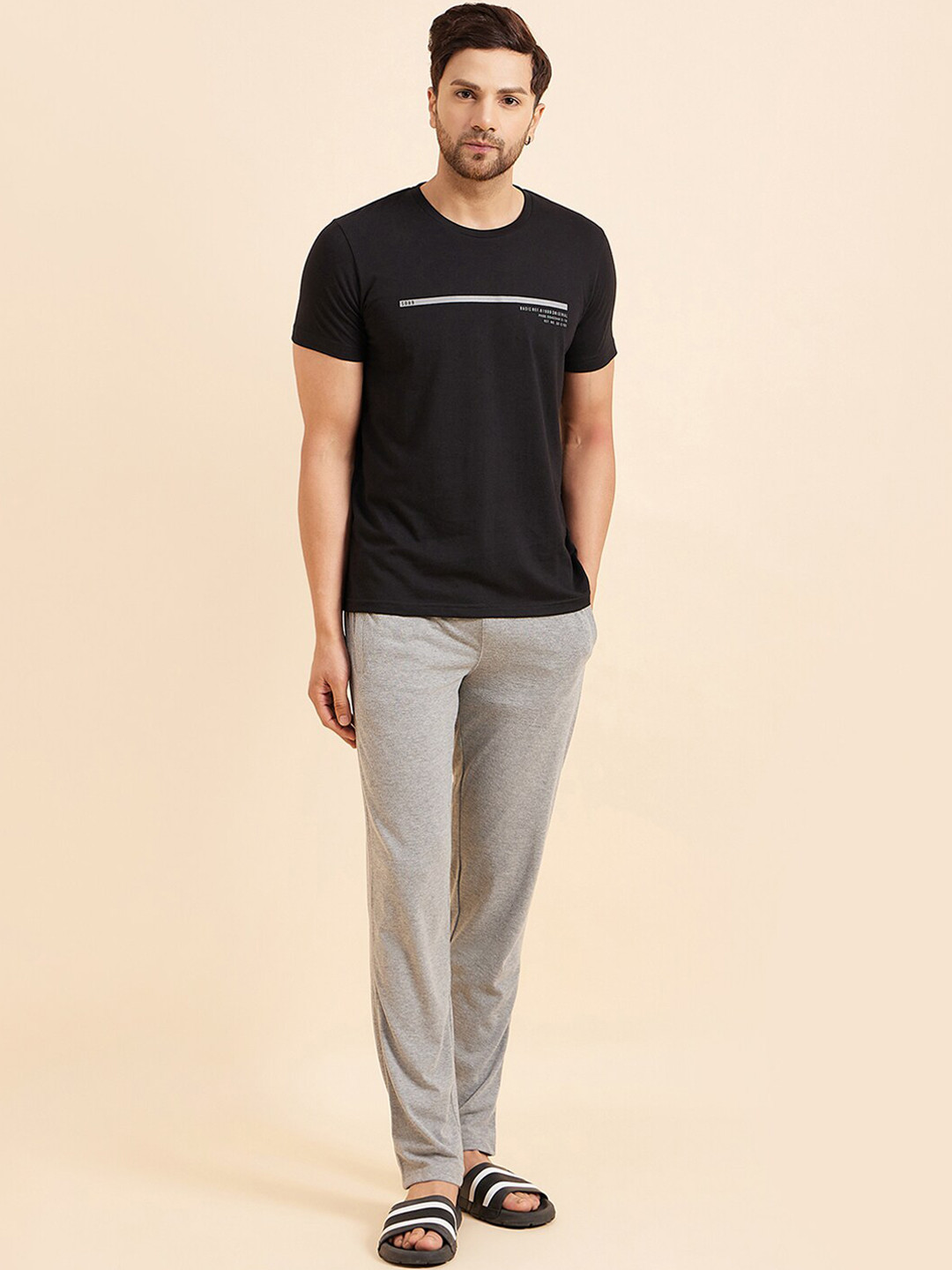 

Sweet Dreams Black And Grey Pure Cotton Night suit