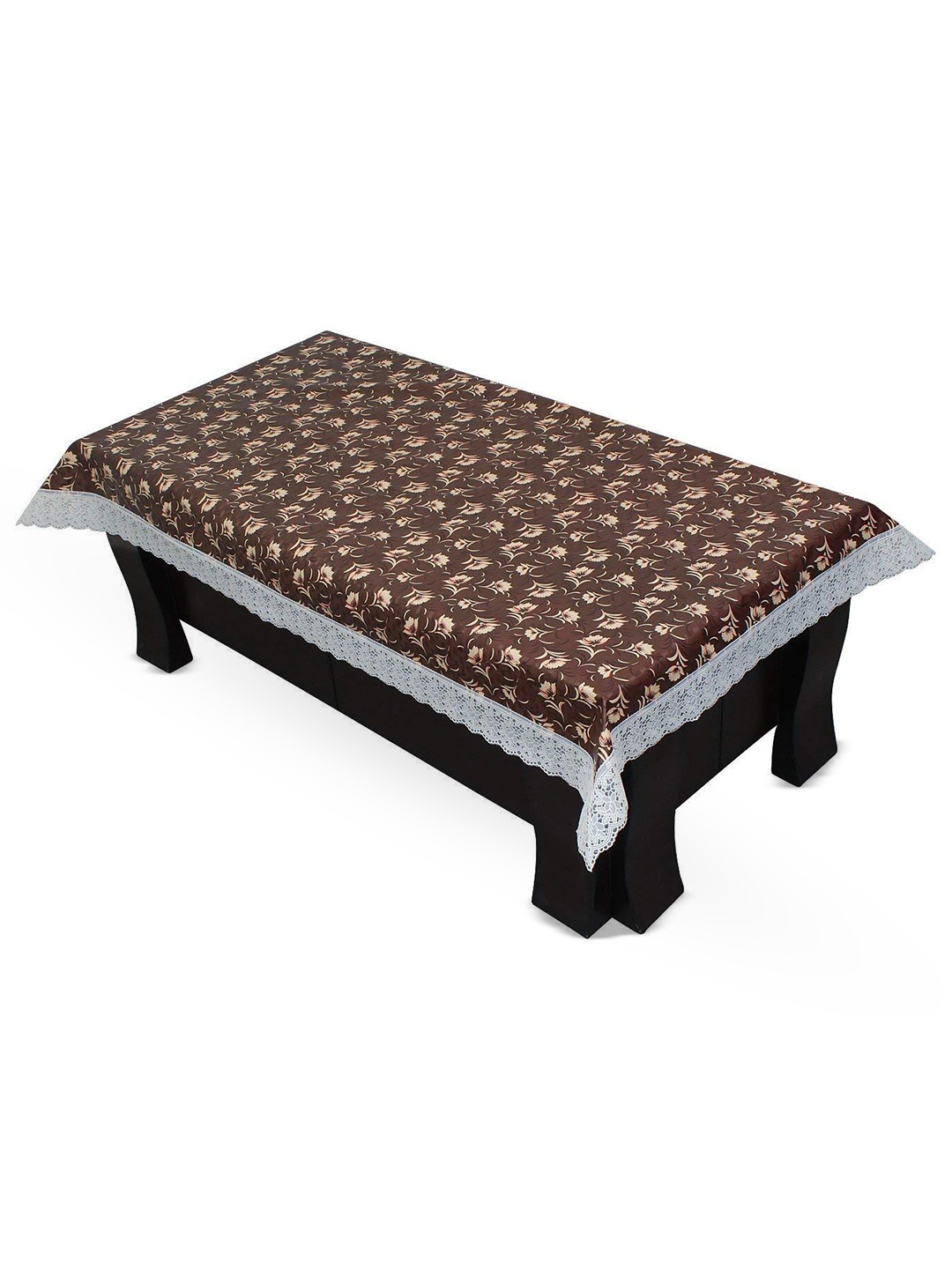 

CASA-NEST Brown Floral 4-Seater Table Cover