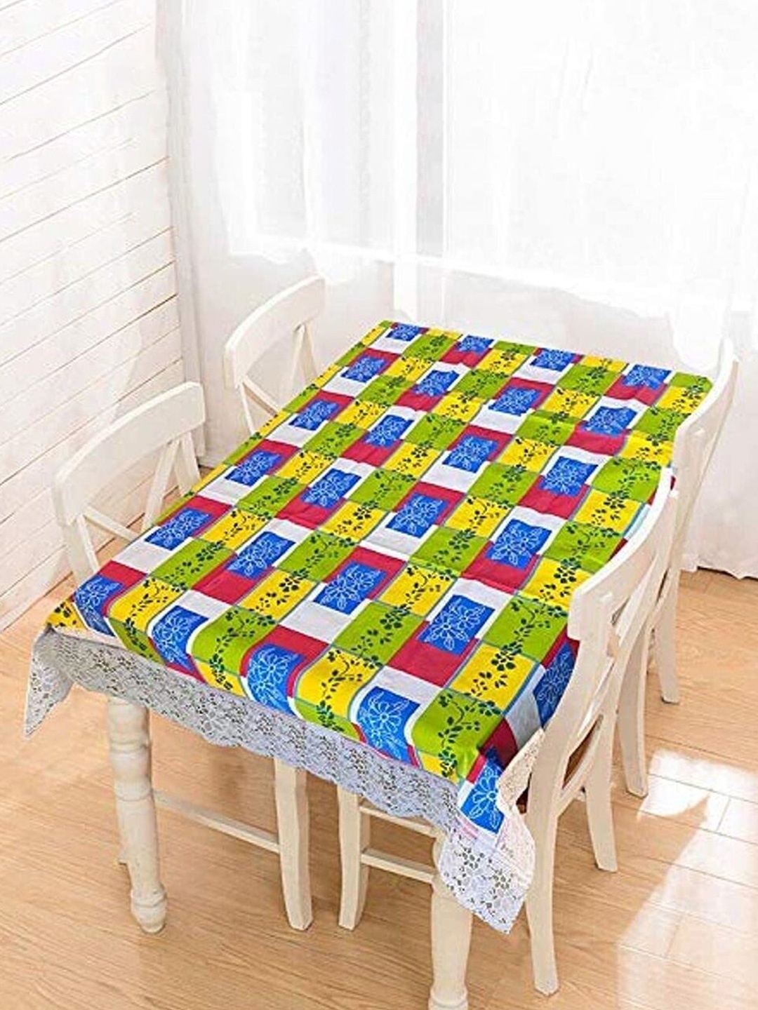 

CASA-NEST Green Printed Rectangle 4-Seater Table Cover