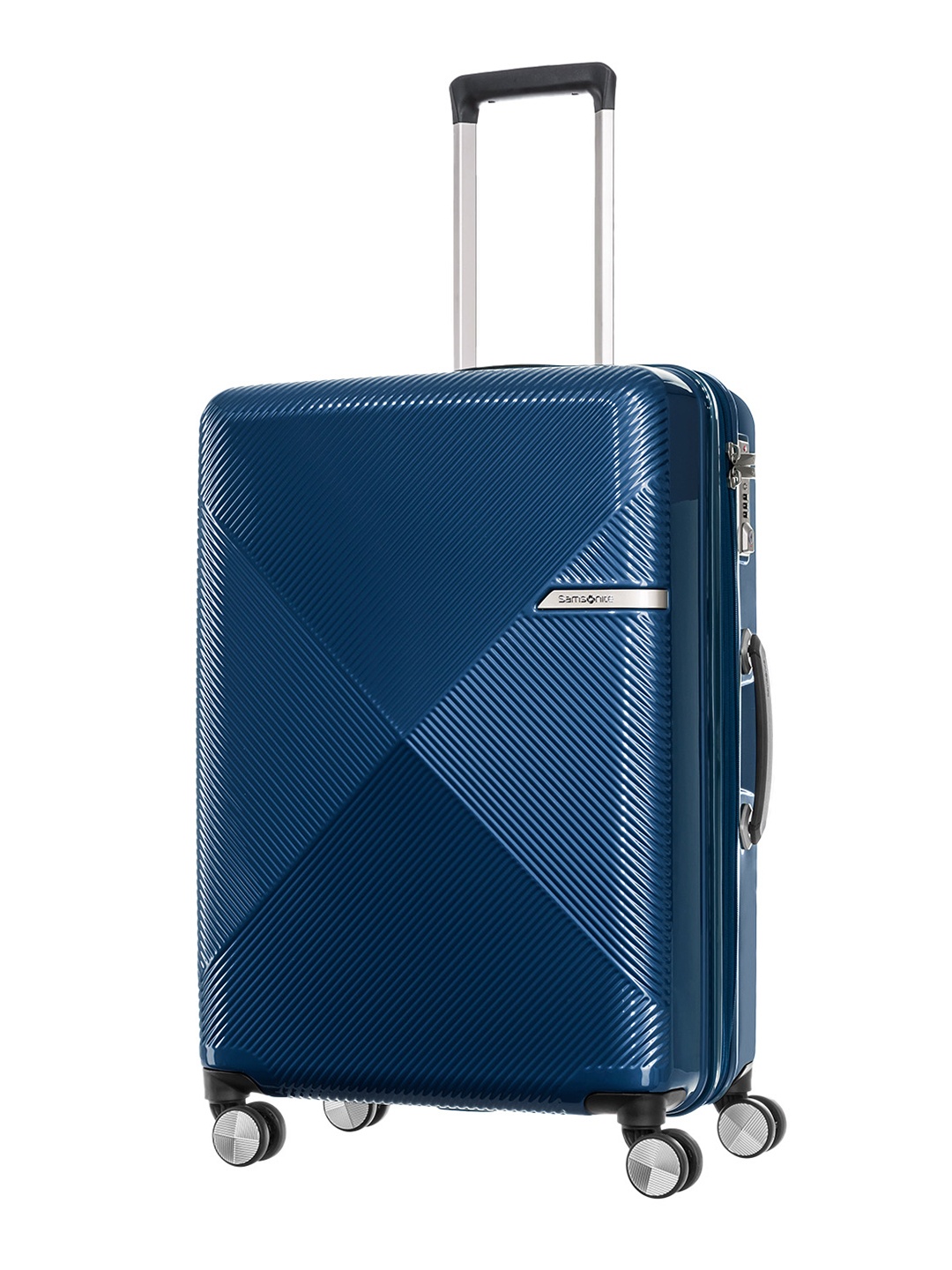 

Samsonite Volant Textured Hard-Sided Medium Trolley Bag, Navy blue