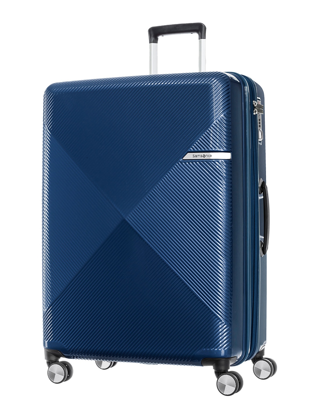 

Samsonite Volant Textured Hard-Sided Large Trolley Bag, Navy blue