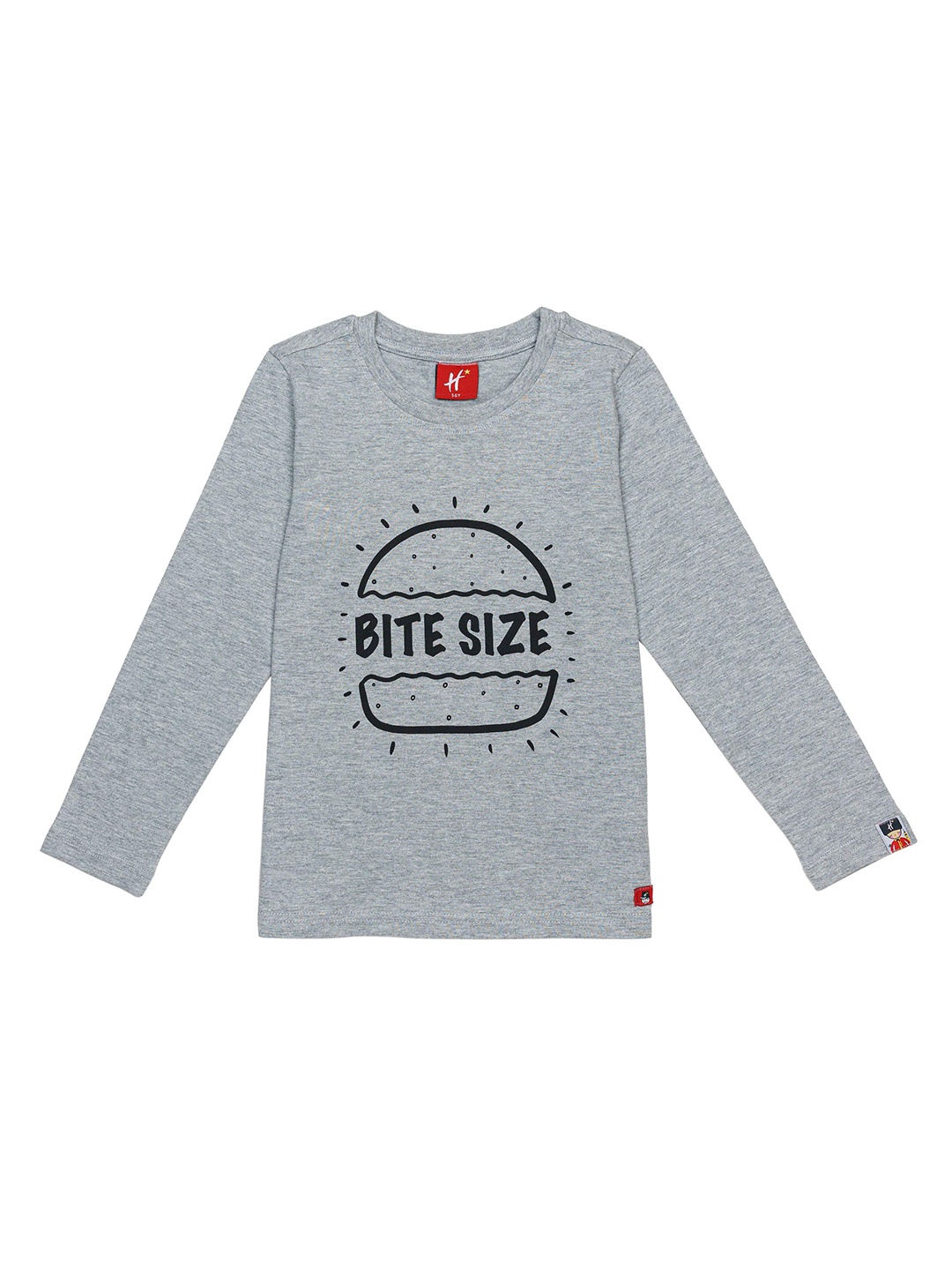 

H By Hamleys Boys Typography Printed Round Neck Cotton Casual T-shirt, Grey
