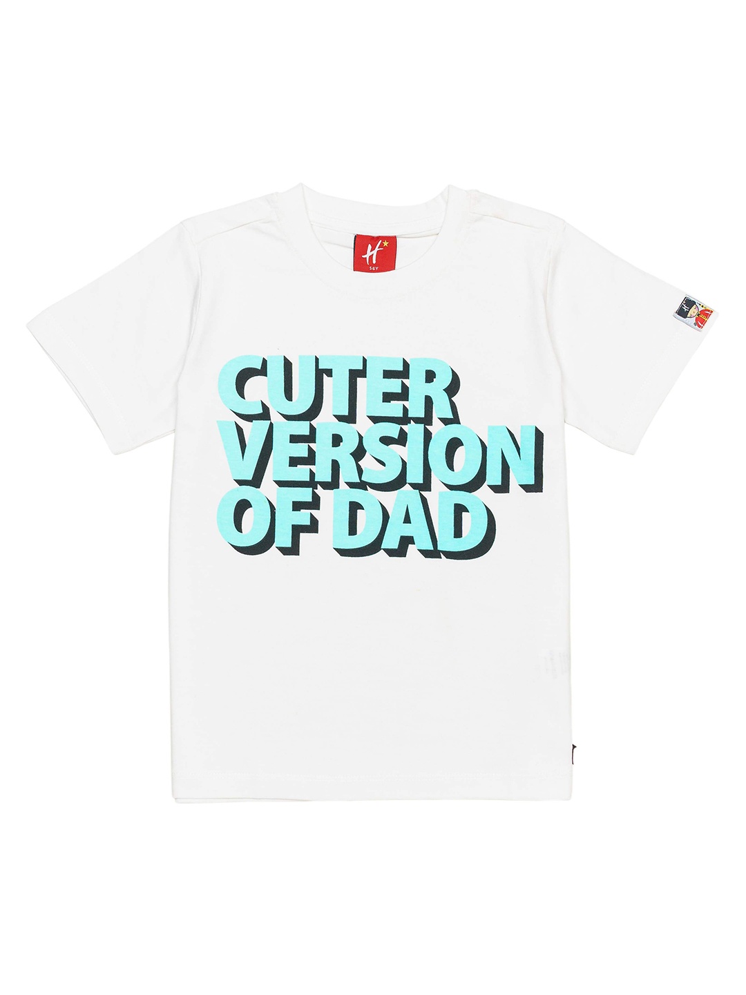 

H By Hamleys Boys Typography Printed Cotton T-shirt, White