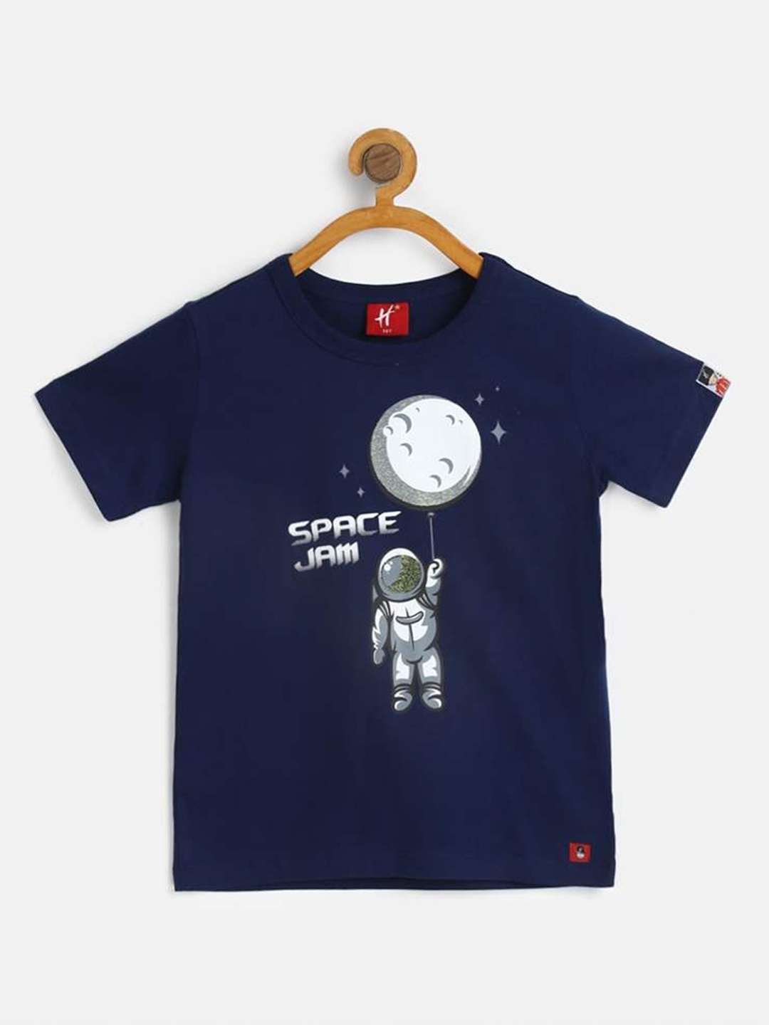 

H By Hamleys Boys Graphic Printed Cotton T-shirt, Navy blue