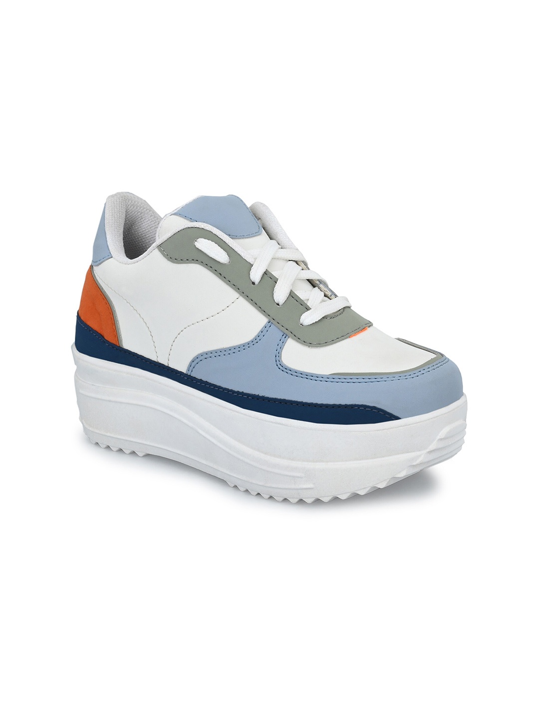 

Killer Women Colourblocked Round Toe Lightweight Heeled Sneakers, Blue
