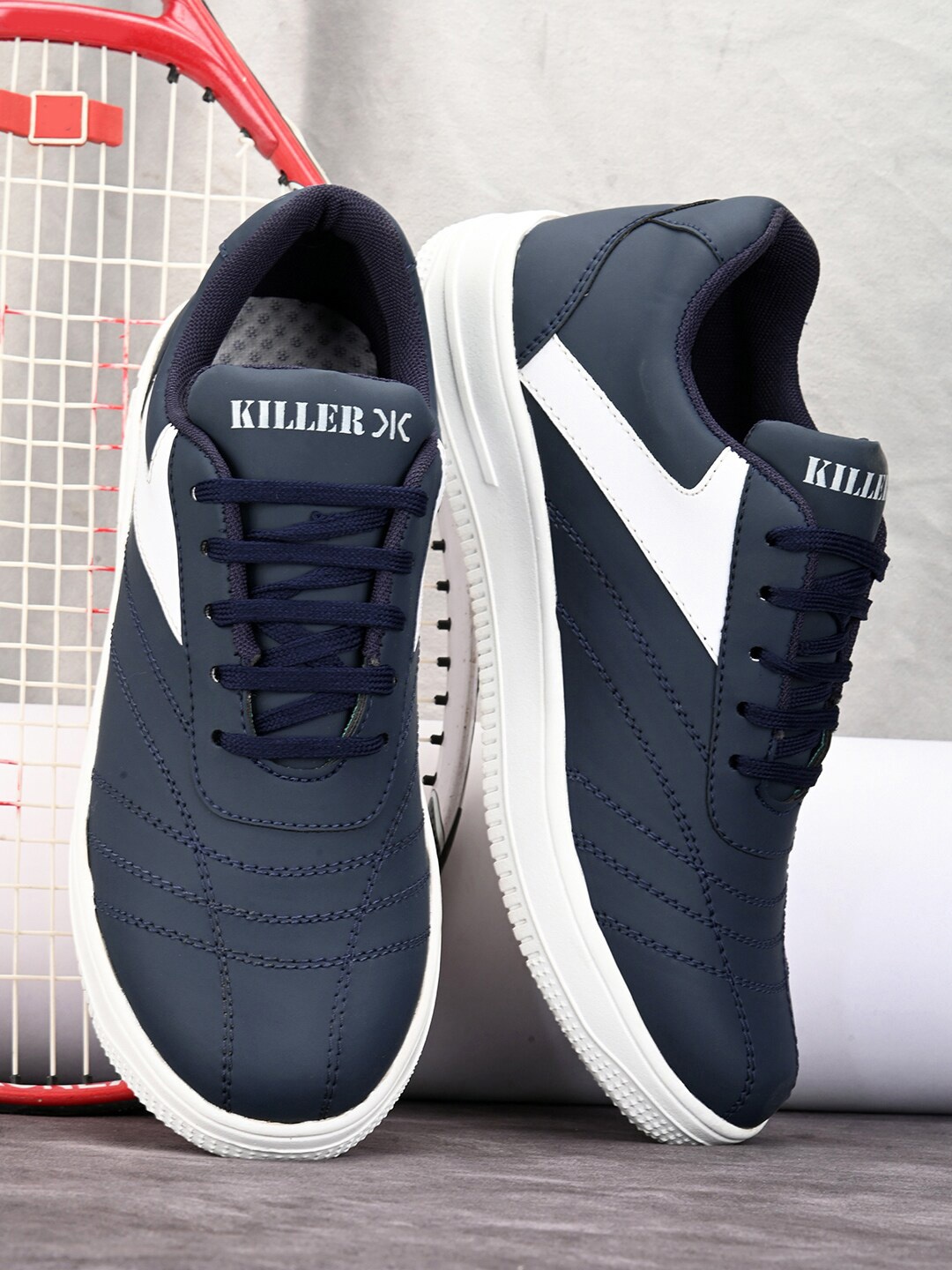 

Killer Men Textured Round Toe Lightweight Sneakers, Blue