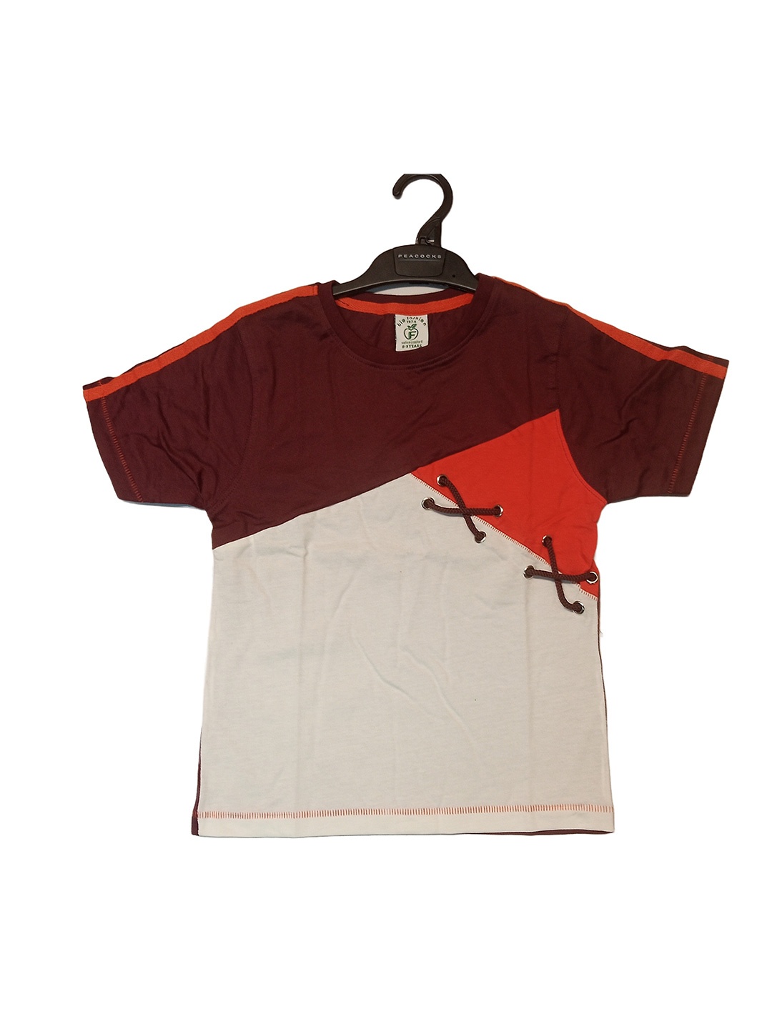 

BAESD Boys Colourblocked Round Neck Cotton T-shirt, Brown