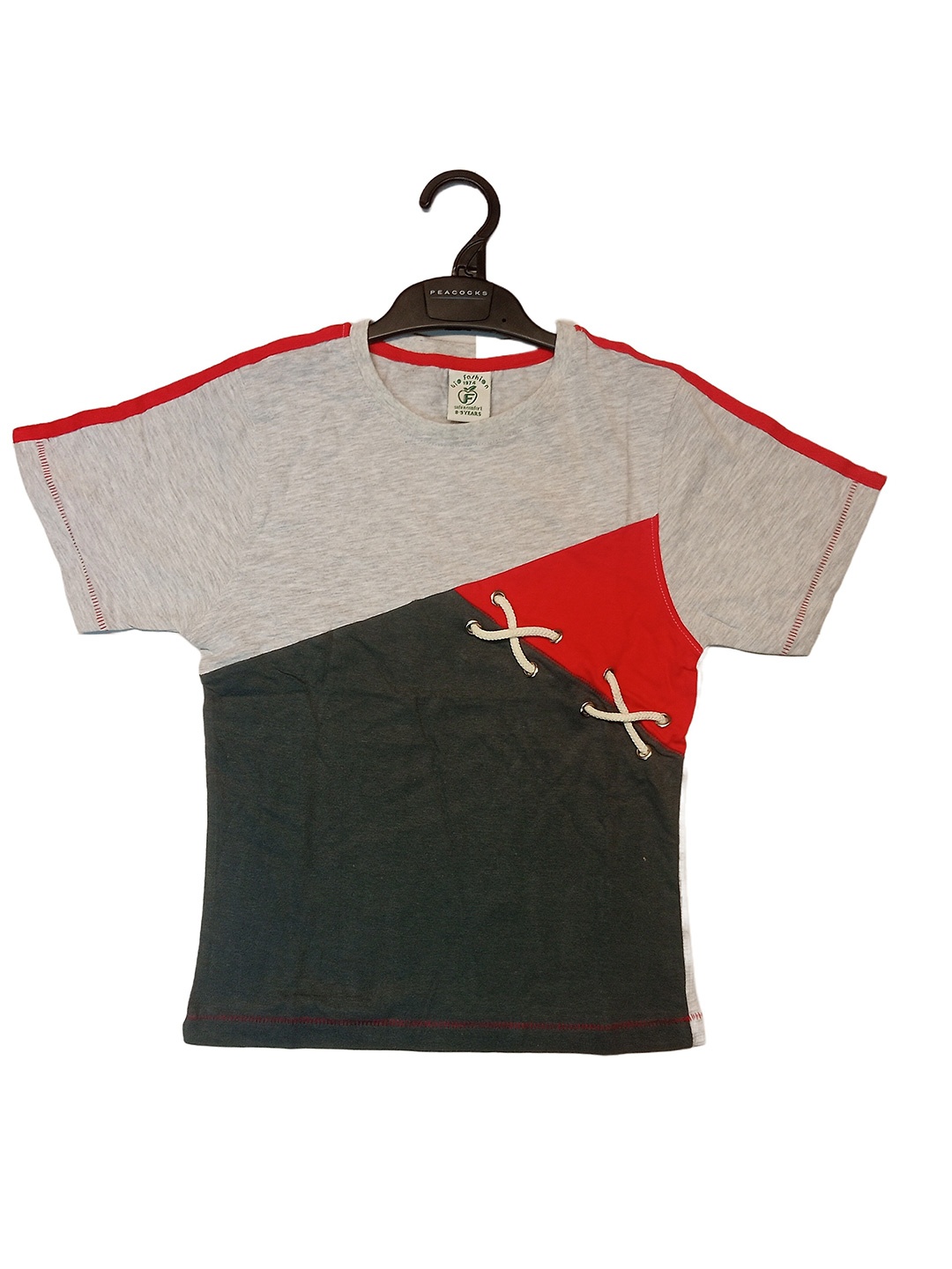 

BAESD Boys Colourblocked Round Neck T-shirt, Grey