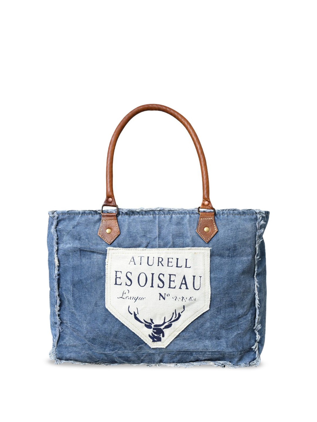 

MaheTri Typography Printed Shopper Handheld Bag, Blue