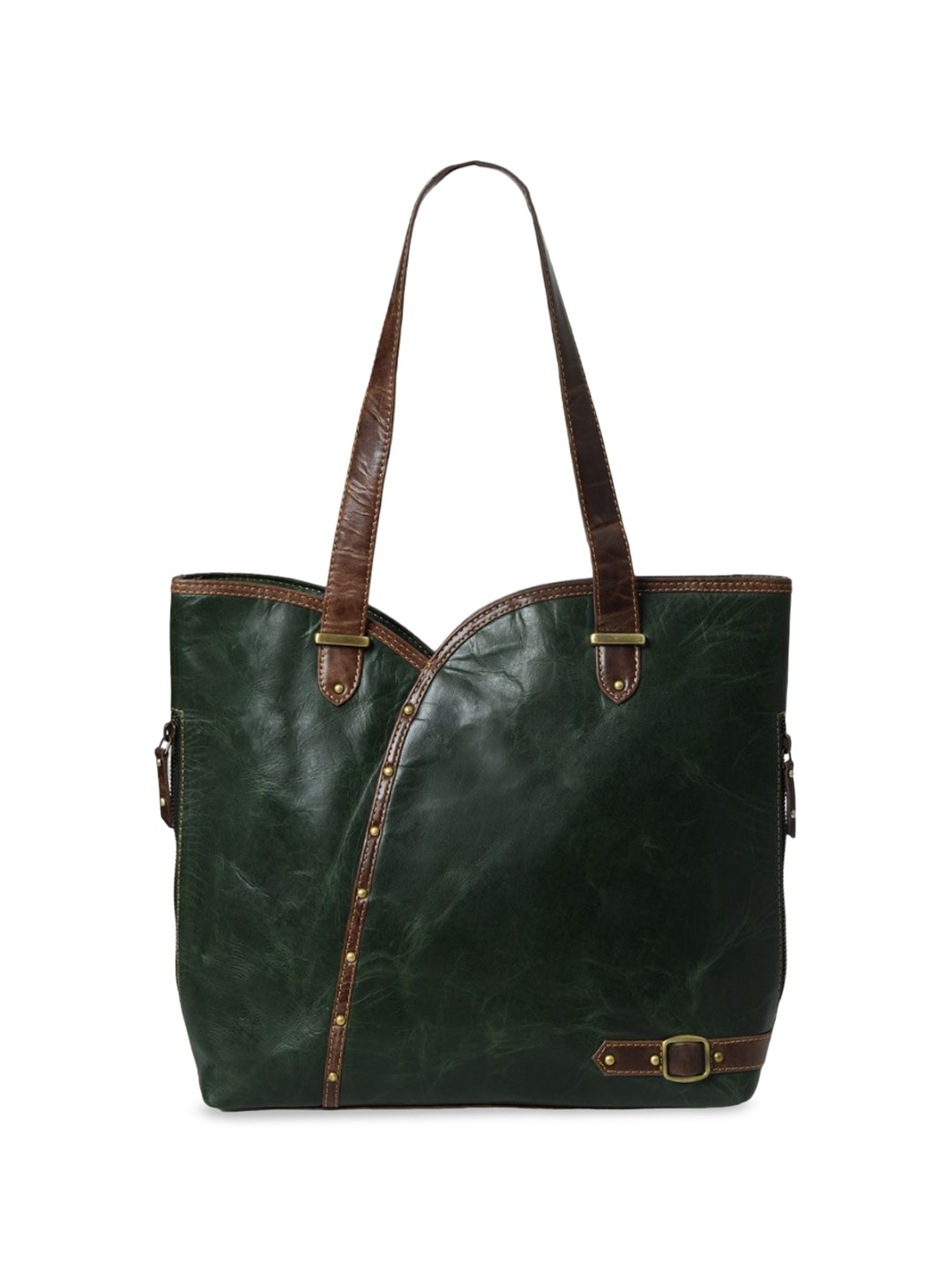 

MaheTri Structured Leather Tote Bag, Green