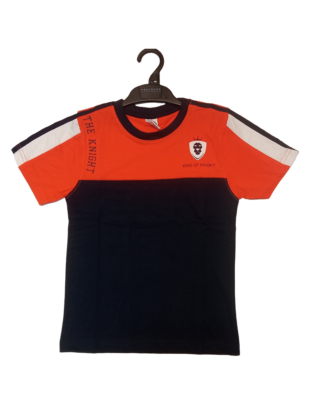 

BAESD Boys Colourblocked Round Neck Cotton Regular Fit T-shirt, Orange