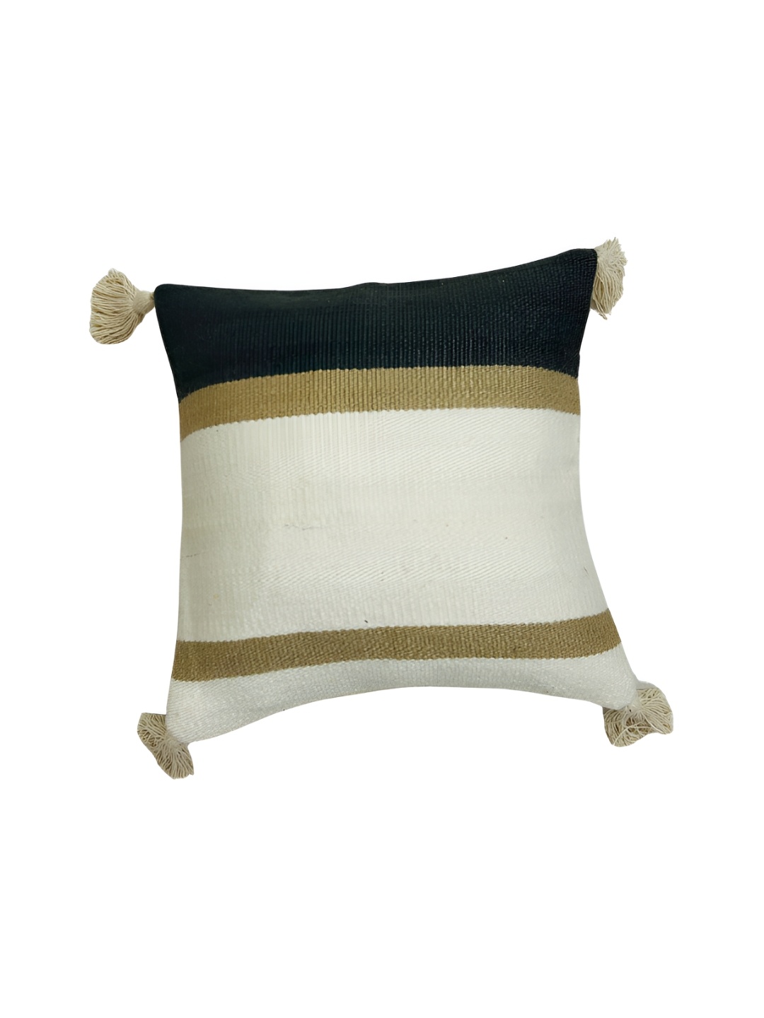 

GAB Brown & White Striped Textured Cotton Square Cushion Covers