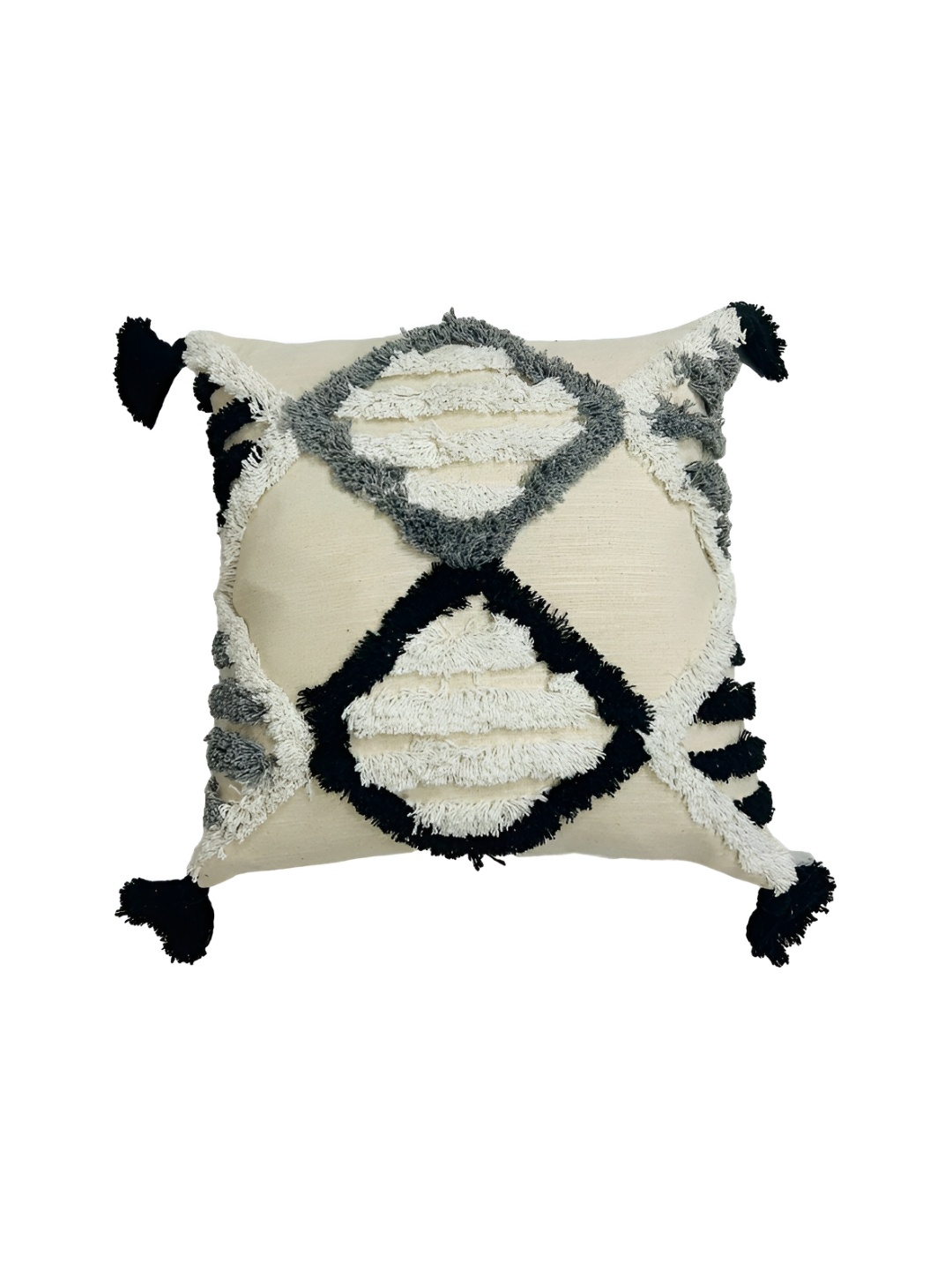 

GAB Black & White Embroidered Cotton Square Cushion Covers