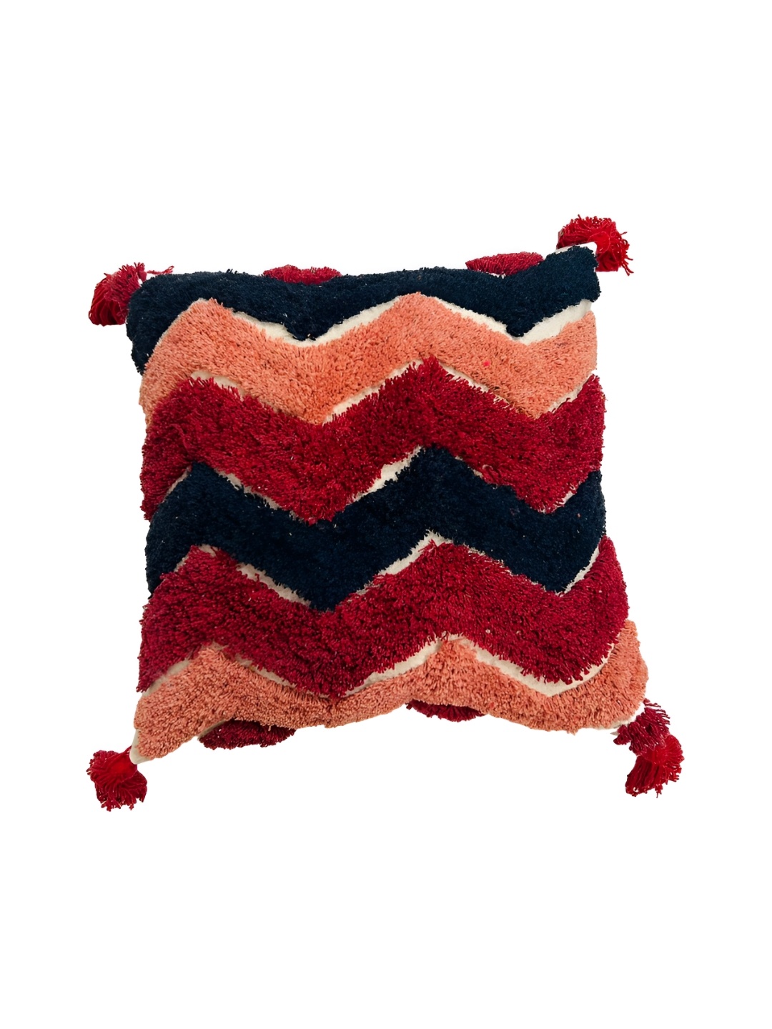 

GAB Red & Black Geometric Embroidered Cotton Square Cushion Covers