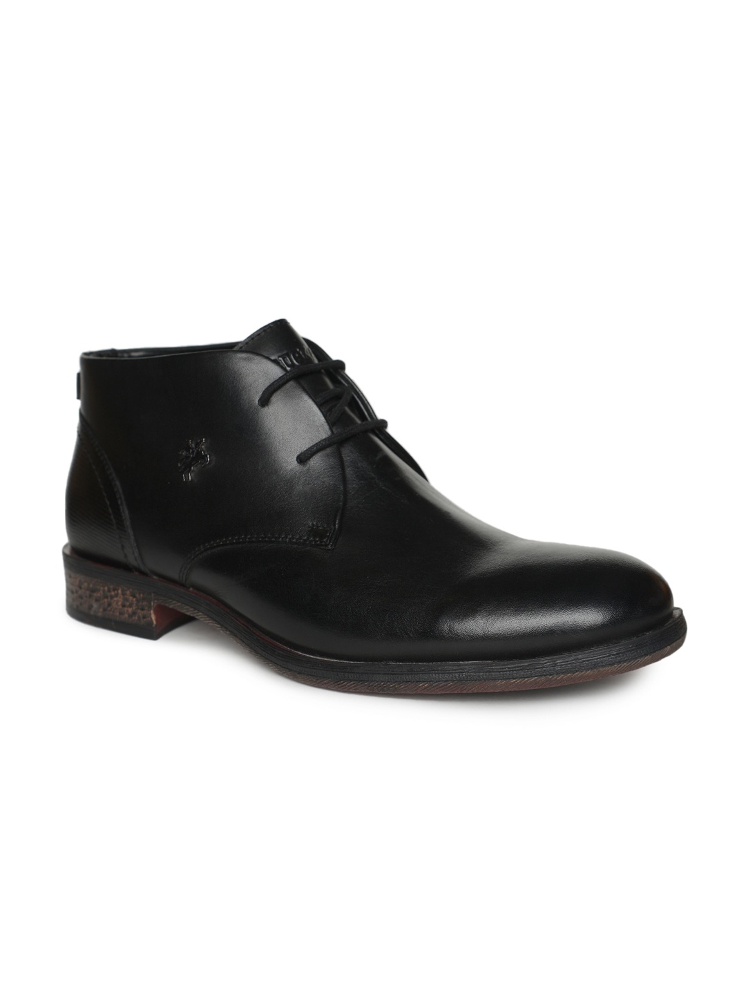 

Buckaroo Men Textured Leather Derbys, Black