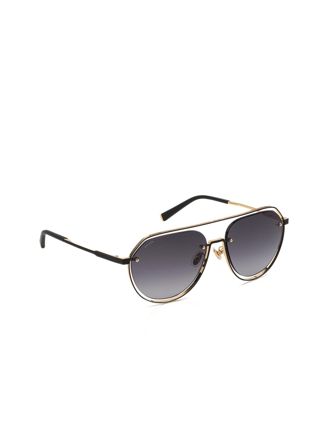 

Police Men Aviator Sunglasses with UV Protected Lens SPLE1758302YSG, Black