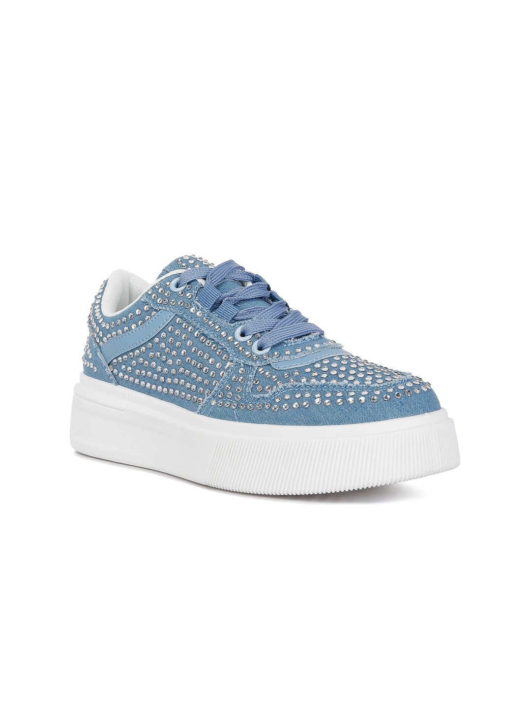 

London Rag Women Embellished Chunky Sole Sneakers, Blue