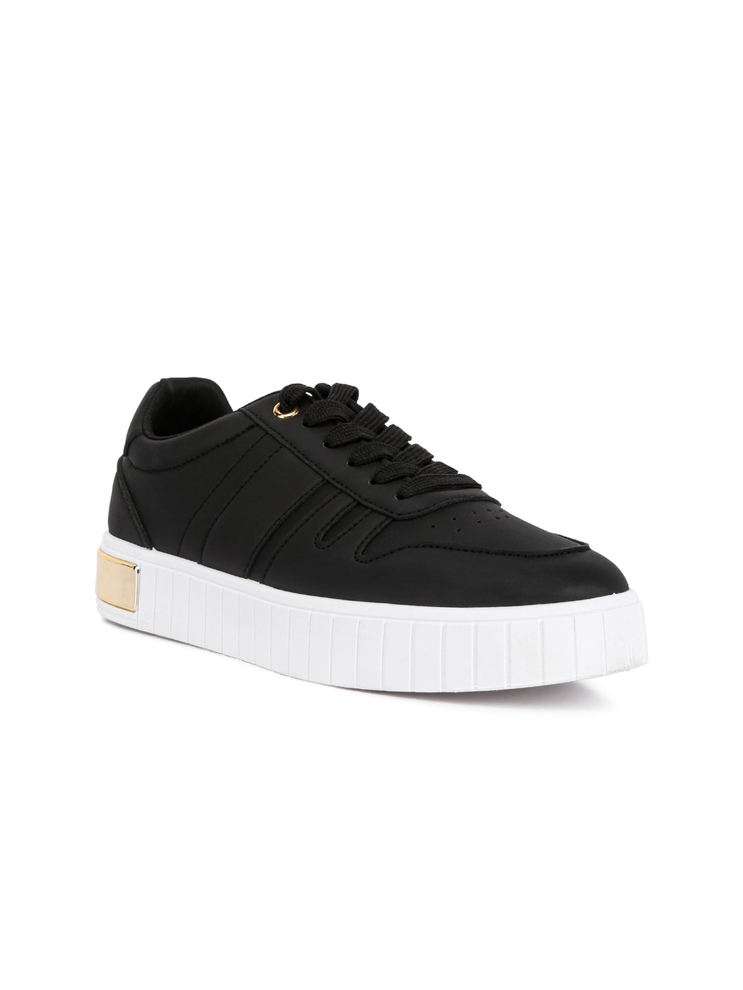 

London Rag Women PU Lace-Ups Sneakers, Black
