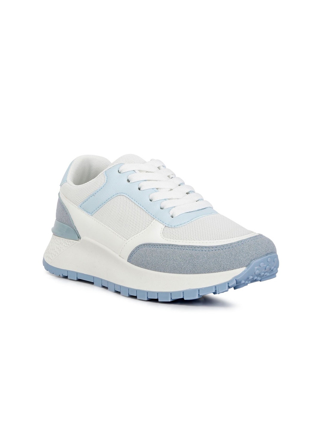 

London Rag Women Colourblocked Lace Up Sneakers, Blue