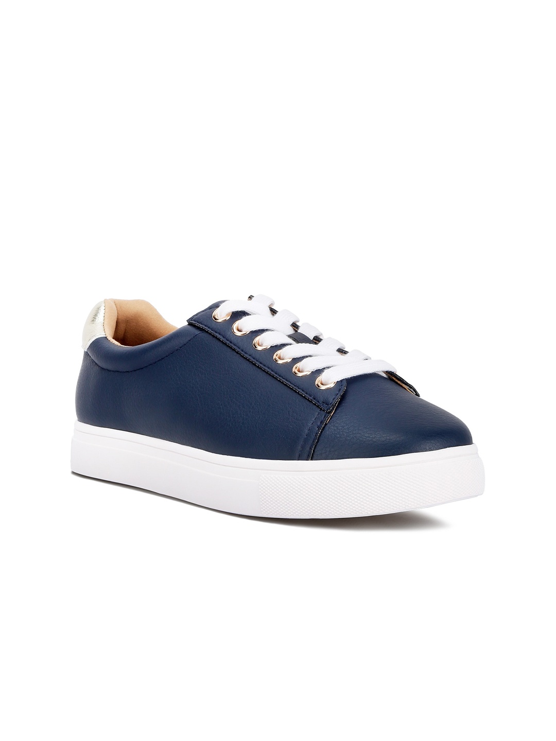 

London Rag Women PU Lace-Ups Back Panel Sneakers, Navy blue
