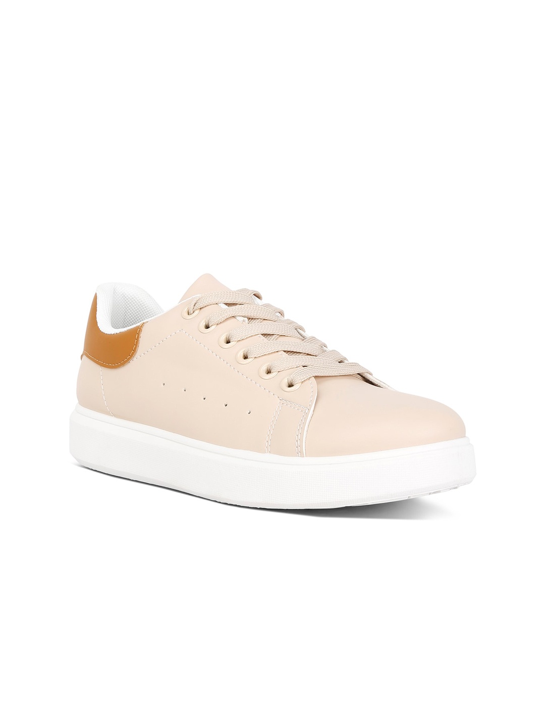 

London Rag Women Comfortable Lace Up Sneakers, Beige