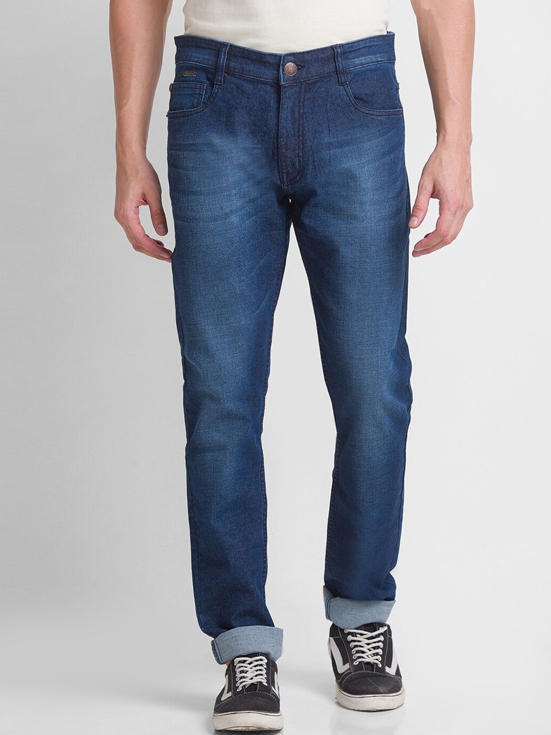 

GIORDANO Men Slim Fit Light Fade Stretchable Jeans, Blue