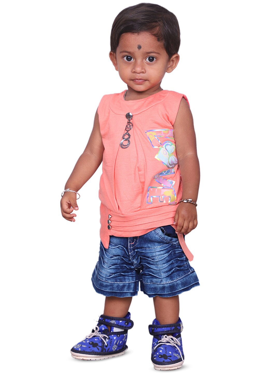 

BAESD Kids Printed Top with Shorts, Pink