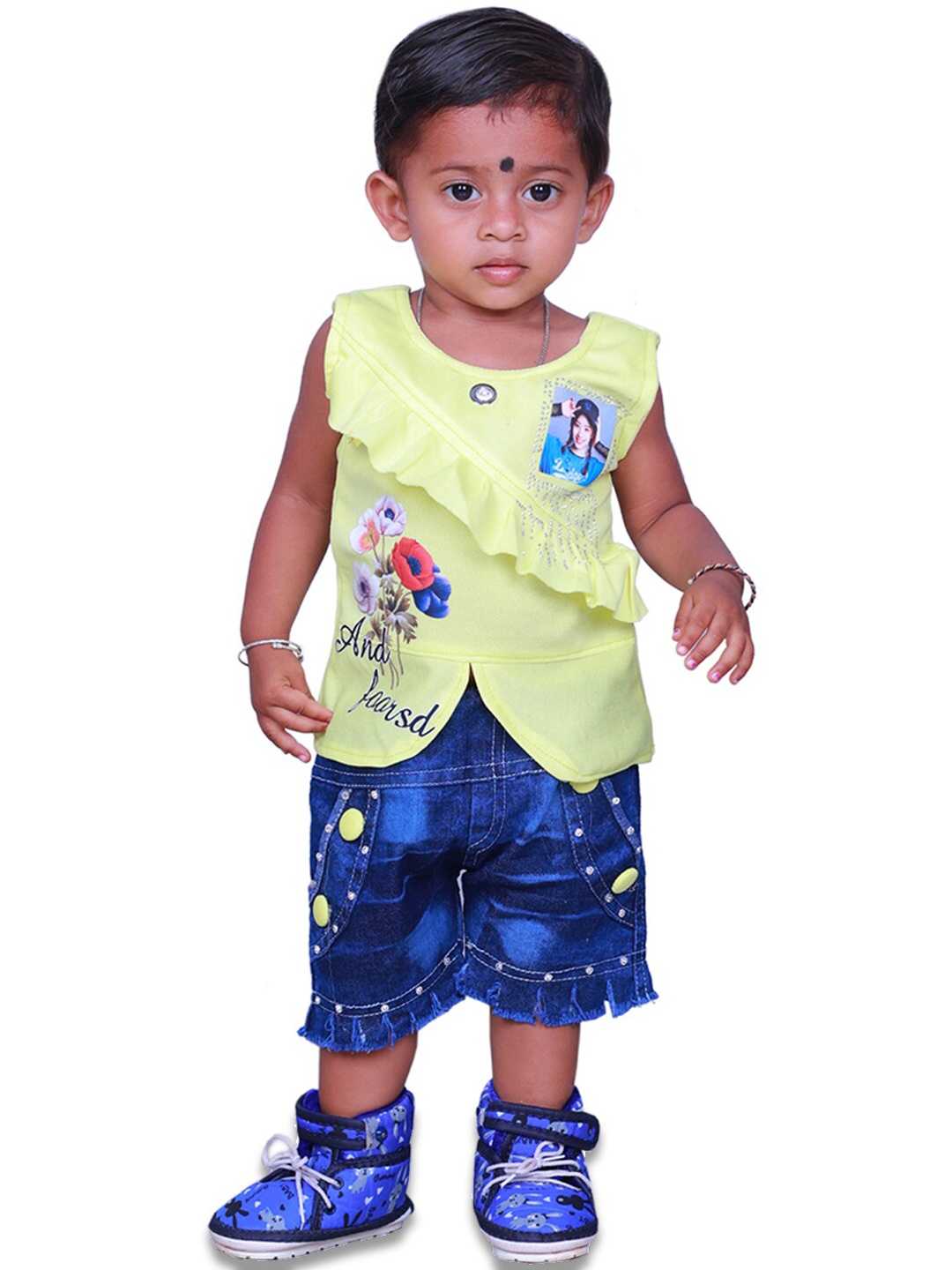 

BAESD Girls Printed Top with Shorts, Green