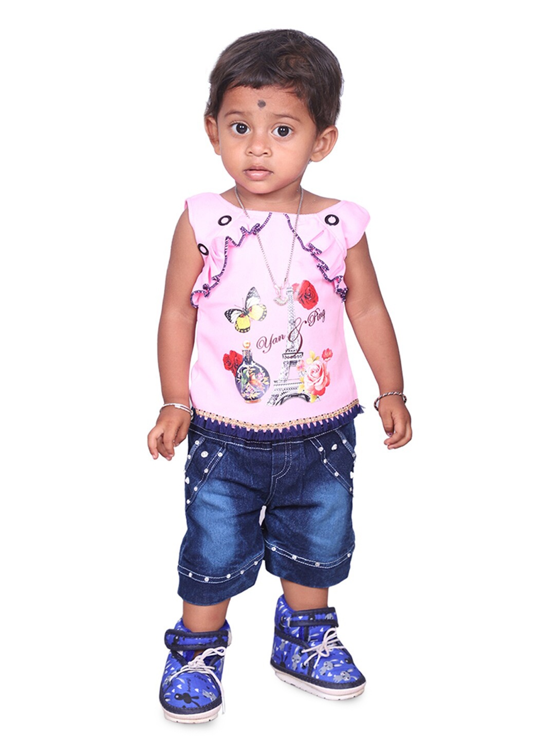 

BAESD Kids Printed Top with Shorts, Pink